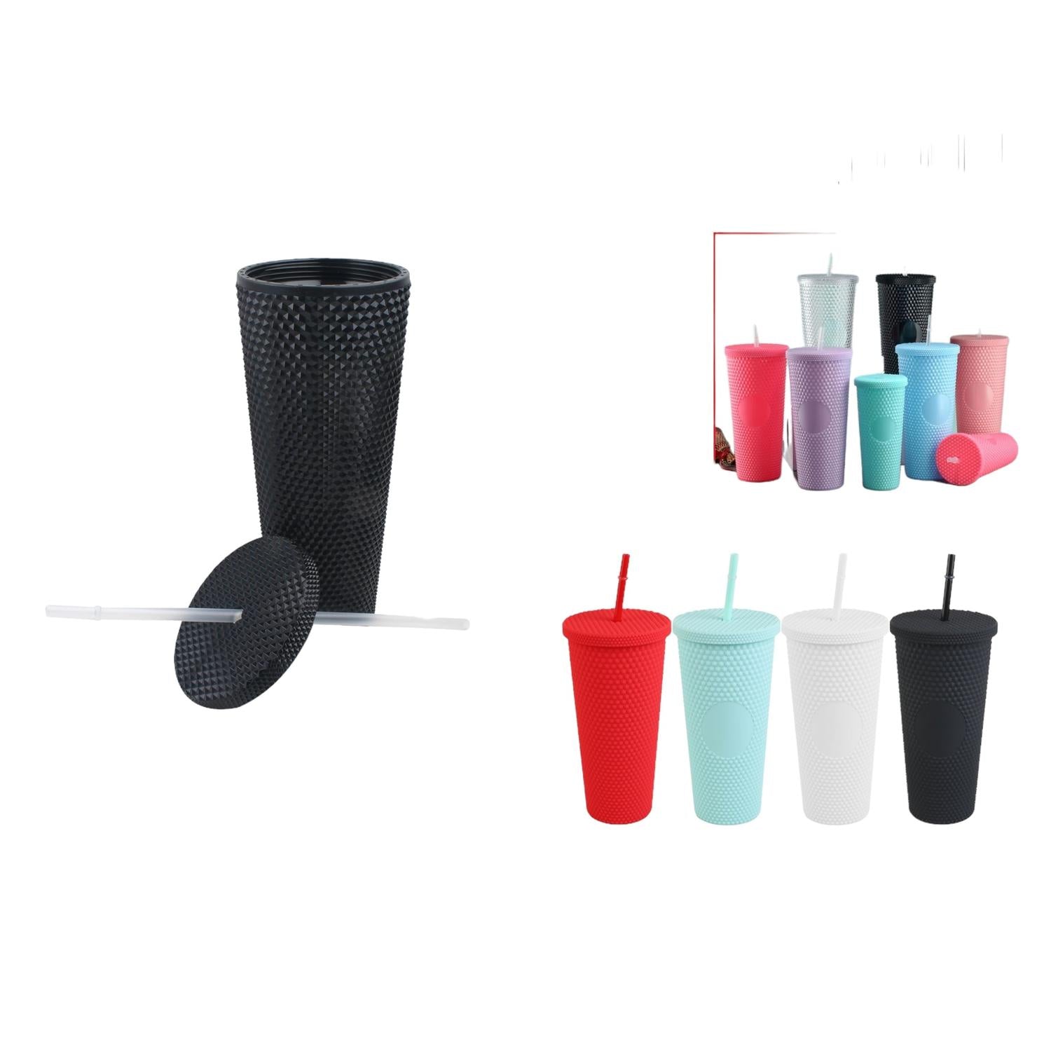 Vaso Grande con Tapa y Popote