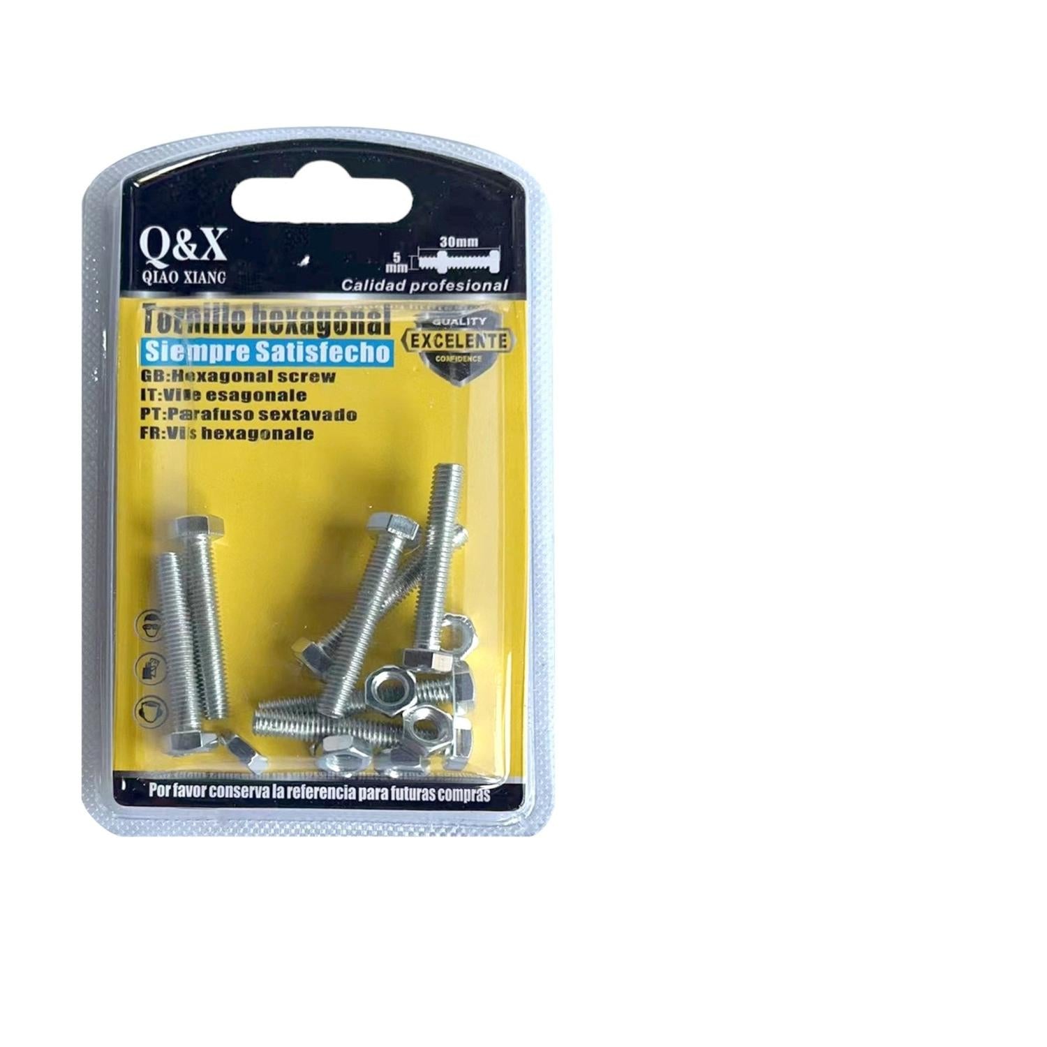 Perno Hexagonal 5*30 + Tuerca M5