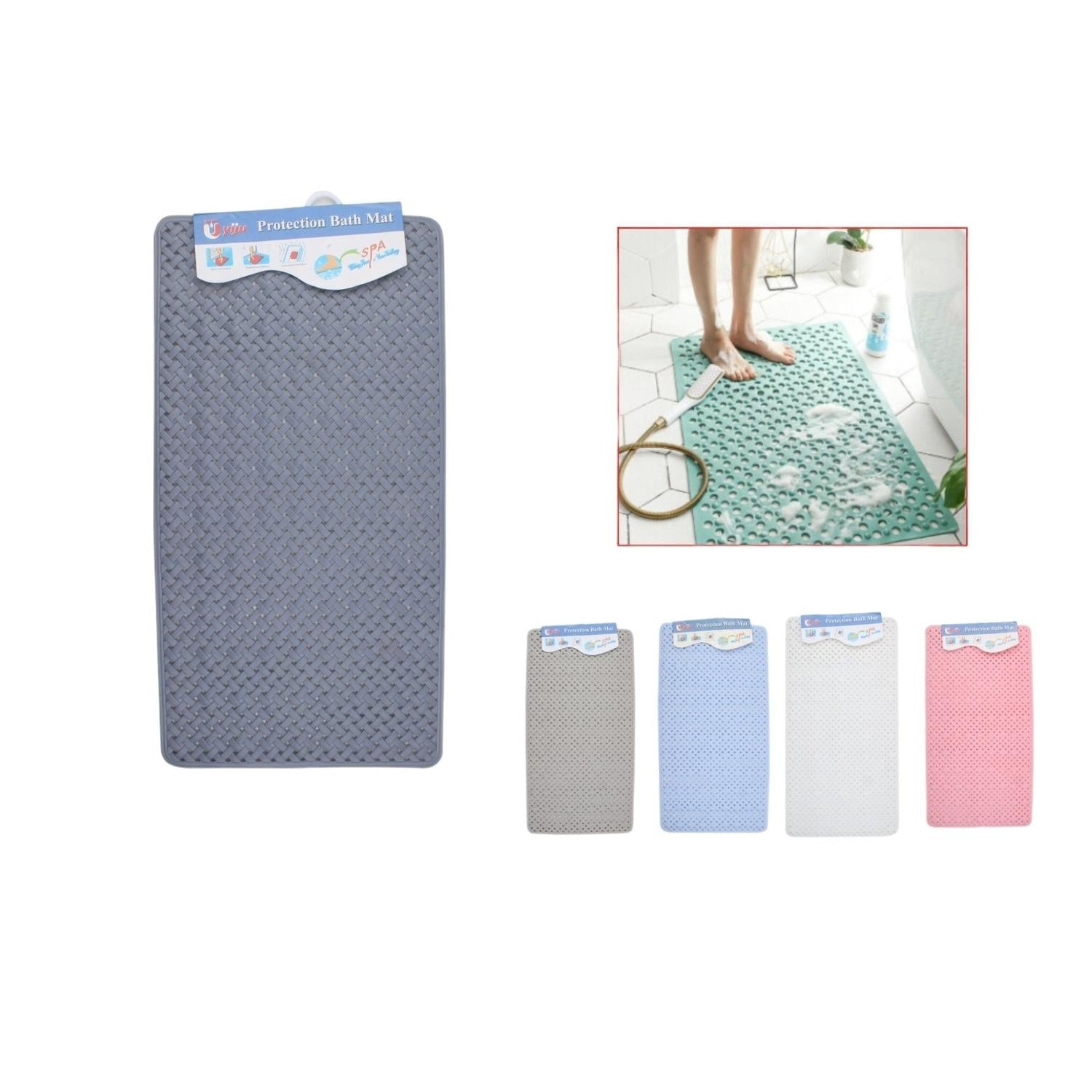 Alfombra De Baño Color Liso A Rayas Diplomáticas 7040