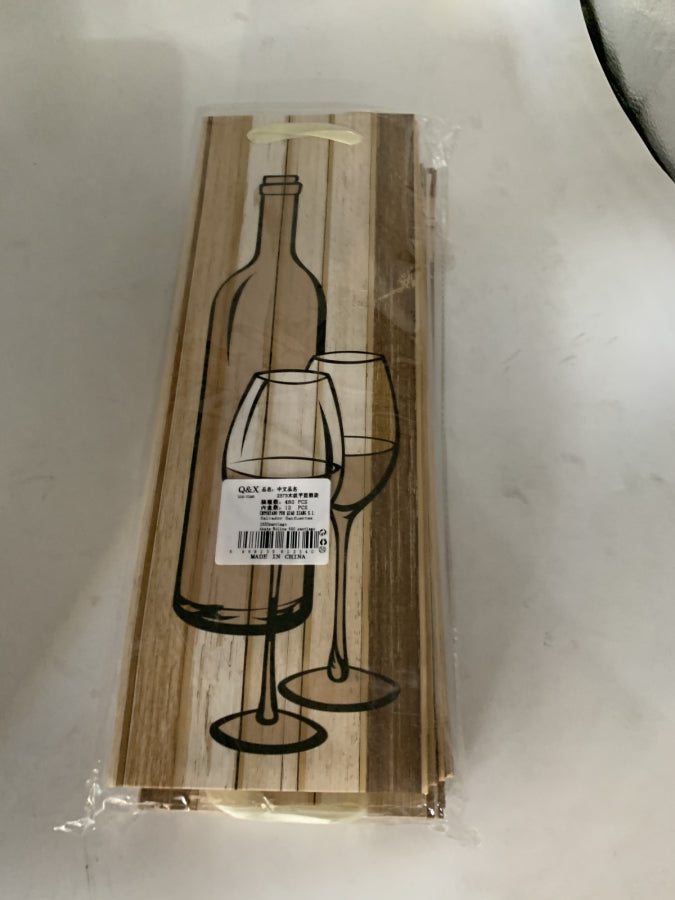 Bolsa para botella diseño madera 12,7×8,3×36 cm