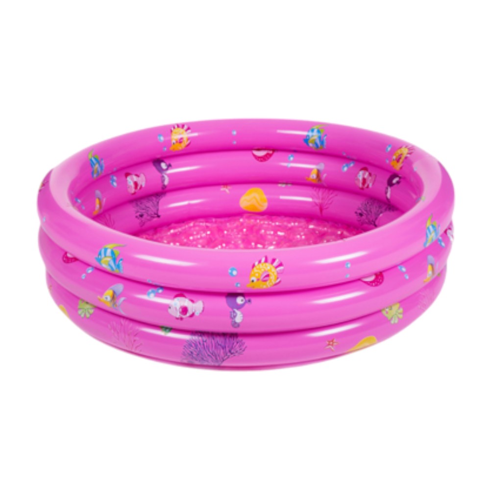 Piscina Inflable Infantil 90 cm Fondo Plano - Color Rosa
