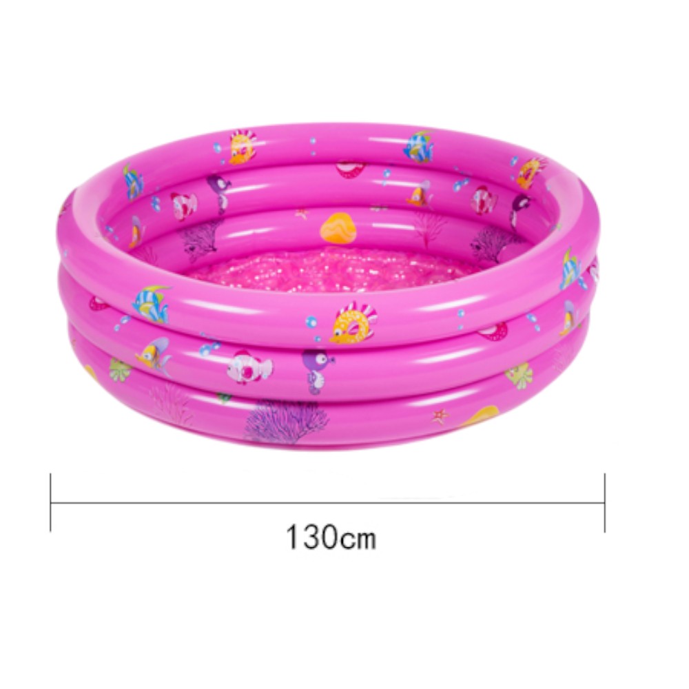 Piscina Inflable Infantil 130 cm Fondo Plano - Color Rosa