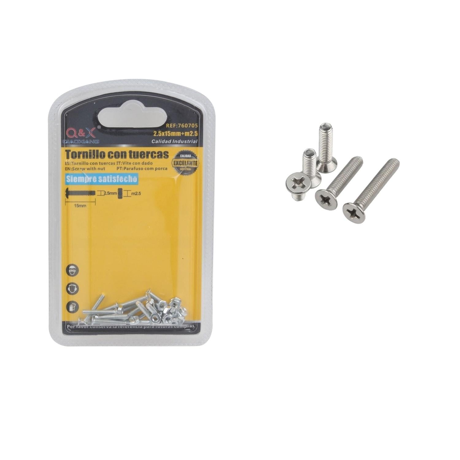 Perno Cruzado Con Tuerca 2.5*15+M2.5