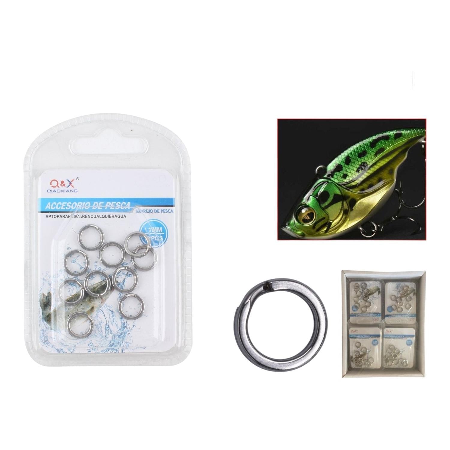 (Accesorios Para Artes De Pesca) Anilla Doble Acero Inoxidable 11Mm 10Pzs
