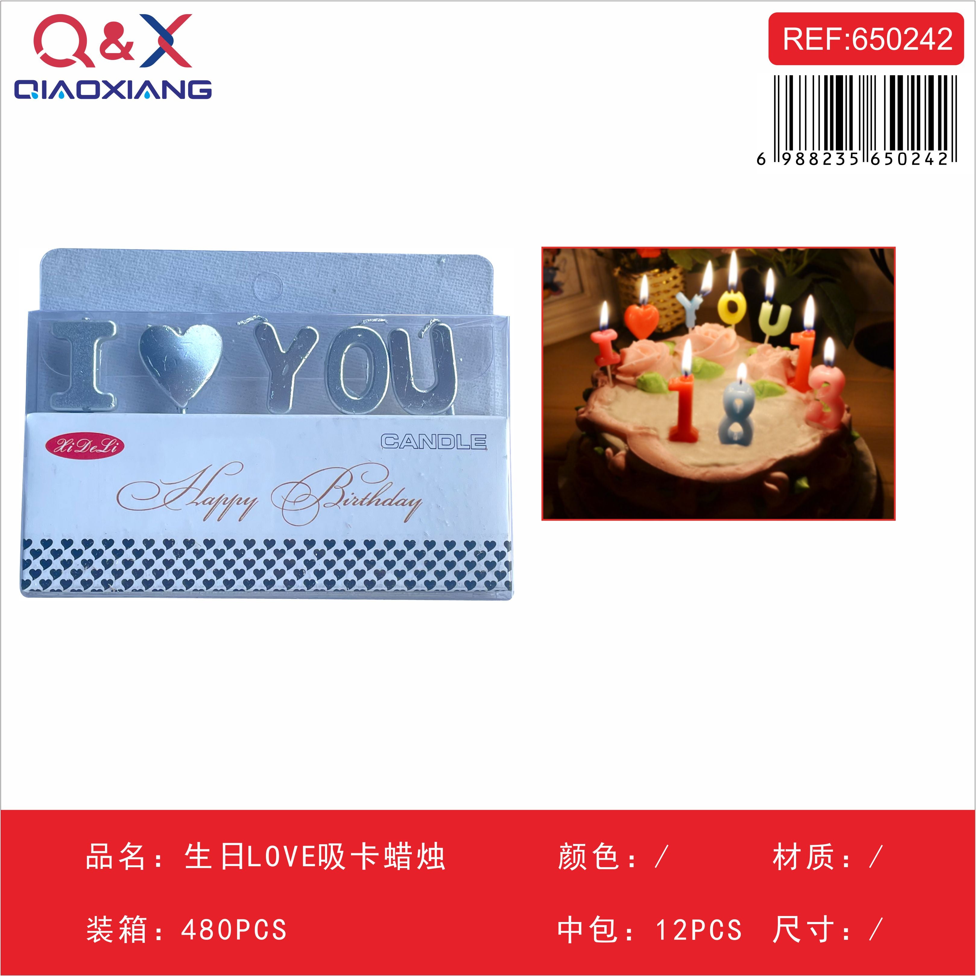 Vela LOVE con tarjeta