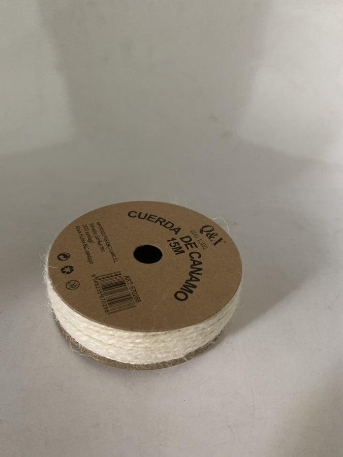 Pack x 6 Cuerda yute blanca 1# 15m carrete papel natural