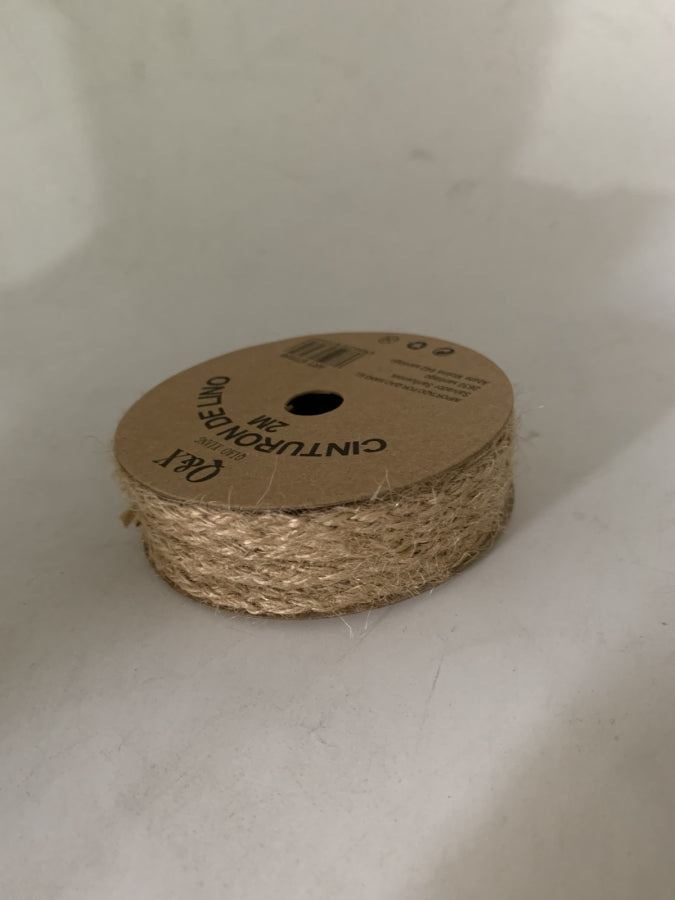 Pack x 6 Cuerda yute trenzada redonda 2M carrete papel natural