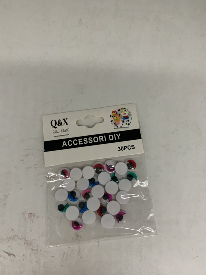 Pack x 12 Ojos adhesivos colores OPP 10# x 30PCS bolsa