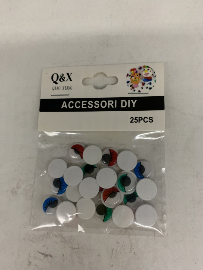 Pack x 12 Ojos adhesivos colores OPP 12# x 25PCS bolsa