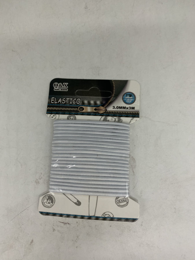 Pack x 12 3.0MM*3M Elastico redondo blanco negro