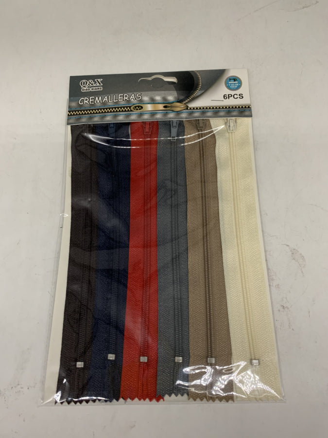 Pack x 6 Cierre nylon colores 6PC