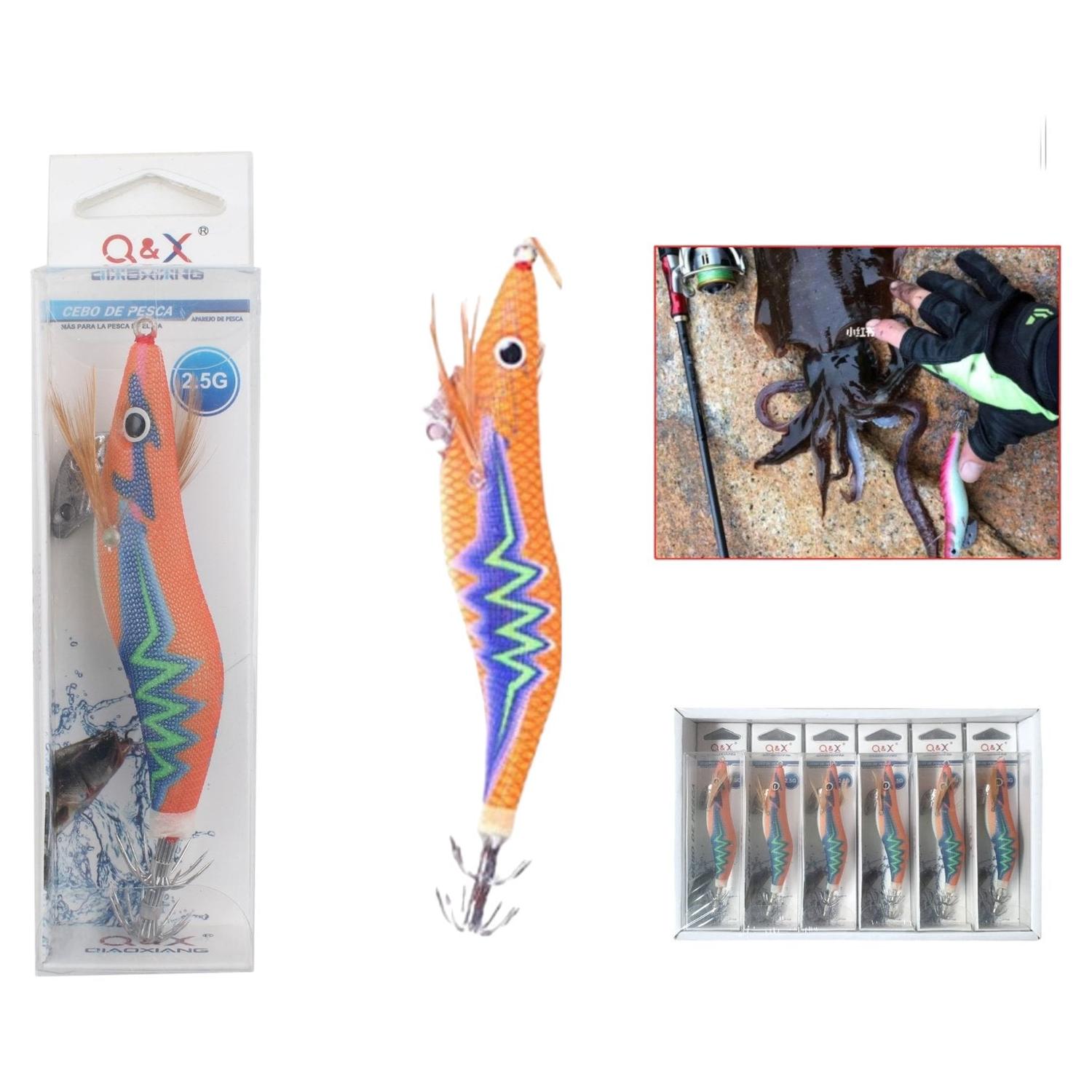 Cebo Artificial para Pulpo – Color Naranja Eléctrico 2.5g