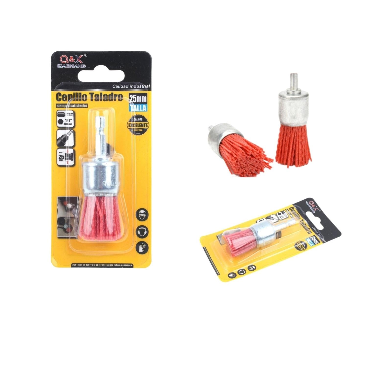 Cabezal De Pulido De Cepillo De Nailon Con Varilla Hexagonal De 25Mm