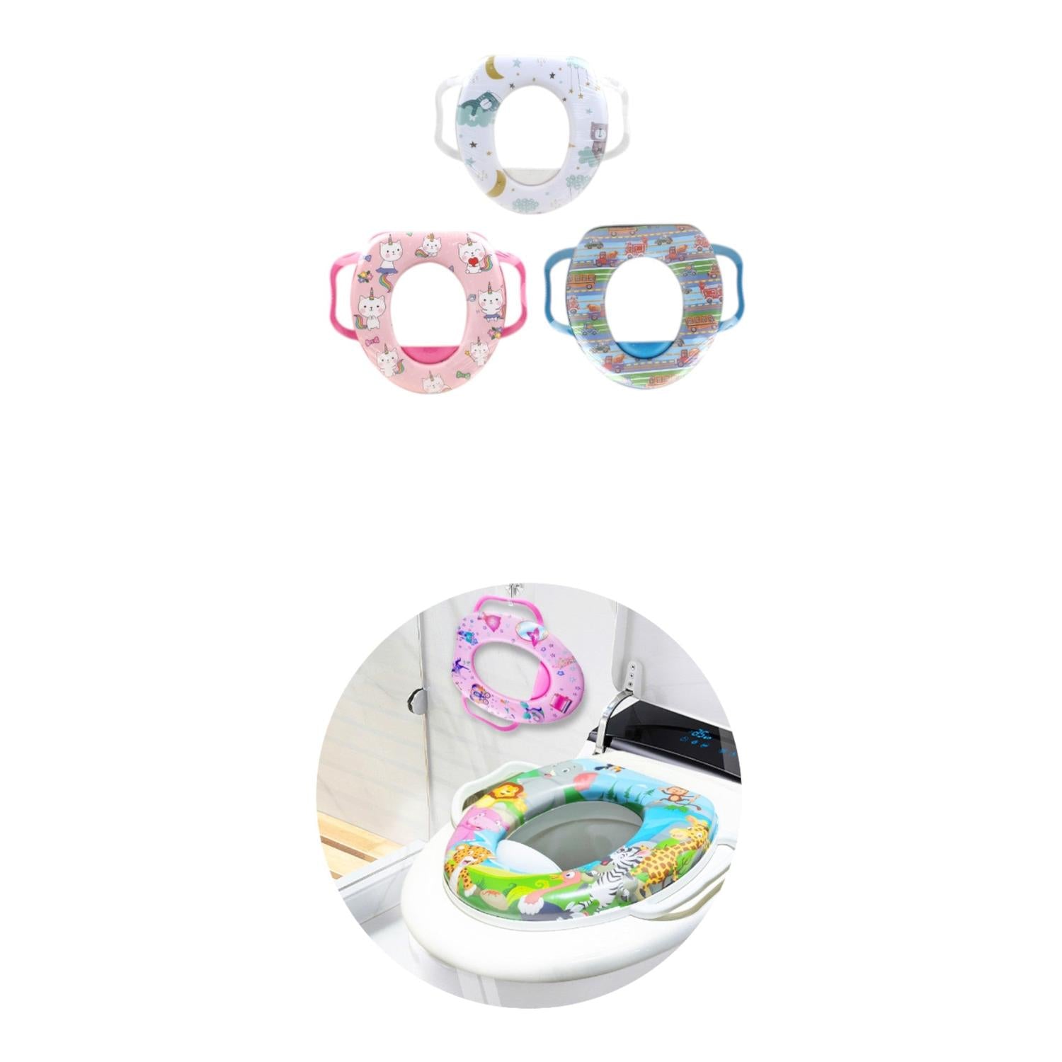 Tapa de inodoro para niños con mango
