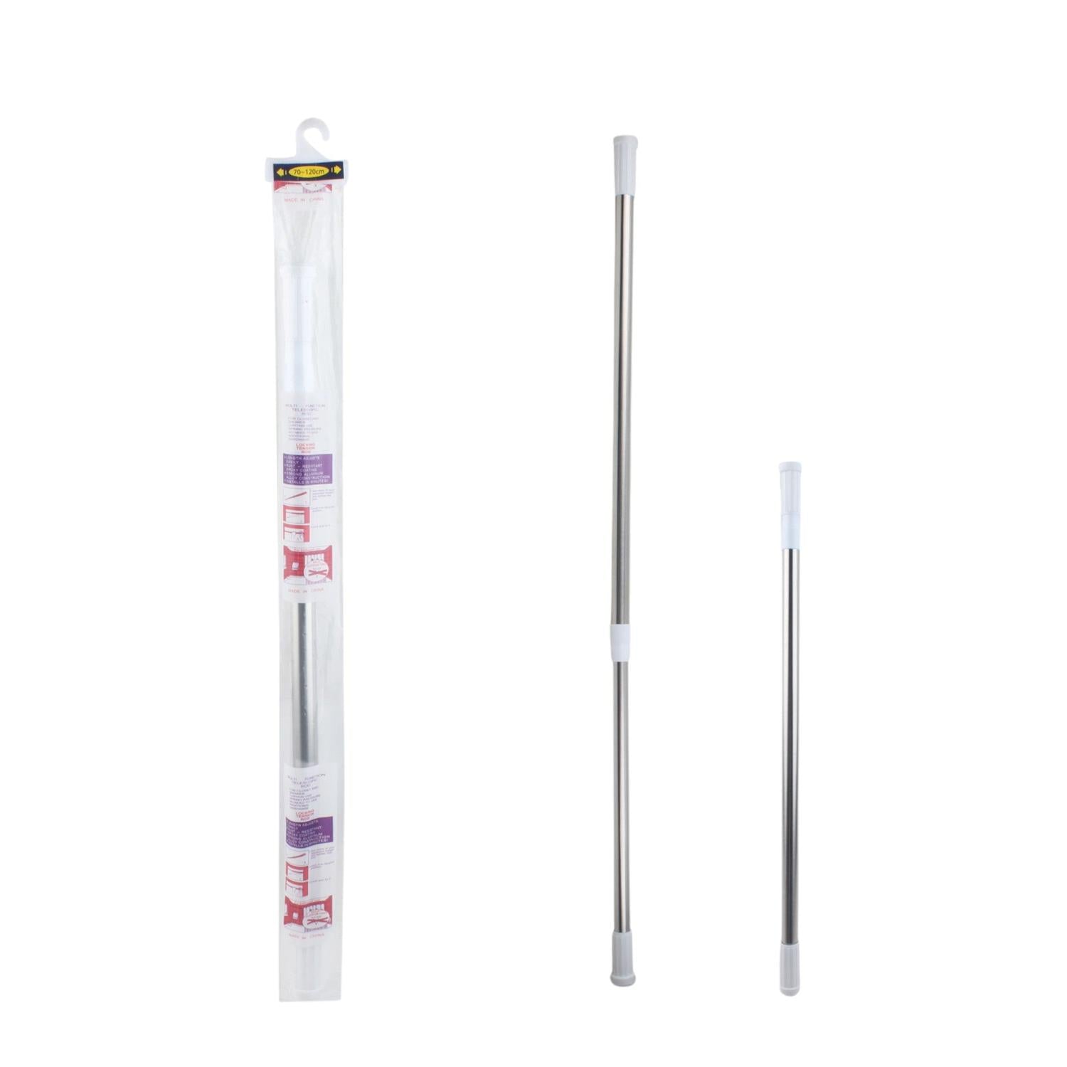 Barra de cortina de bano de acero inoxidable blanca 70-120 (bolsa OPP)