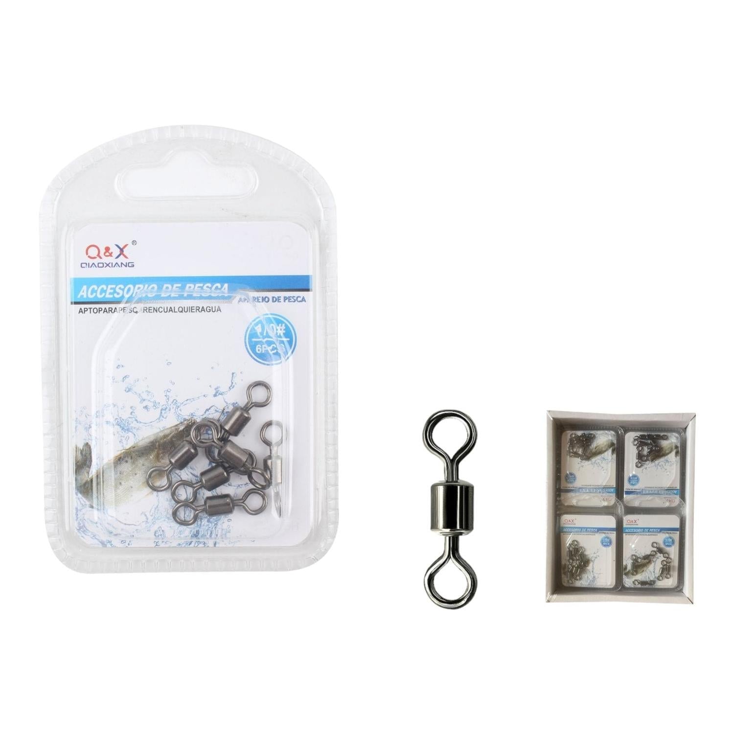 (Accesorios Para Artes De Pesca) Giratorio Americano 1/0 6Pcs