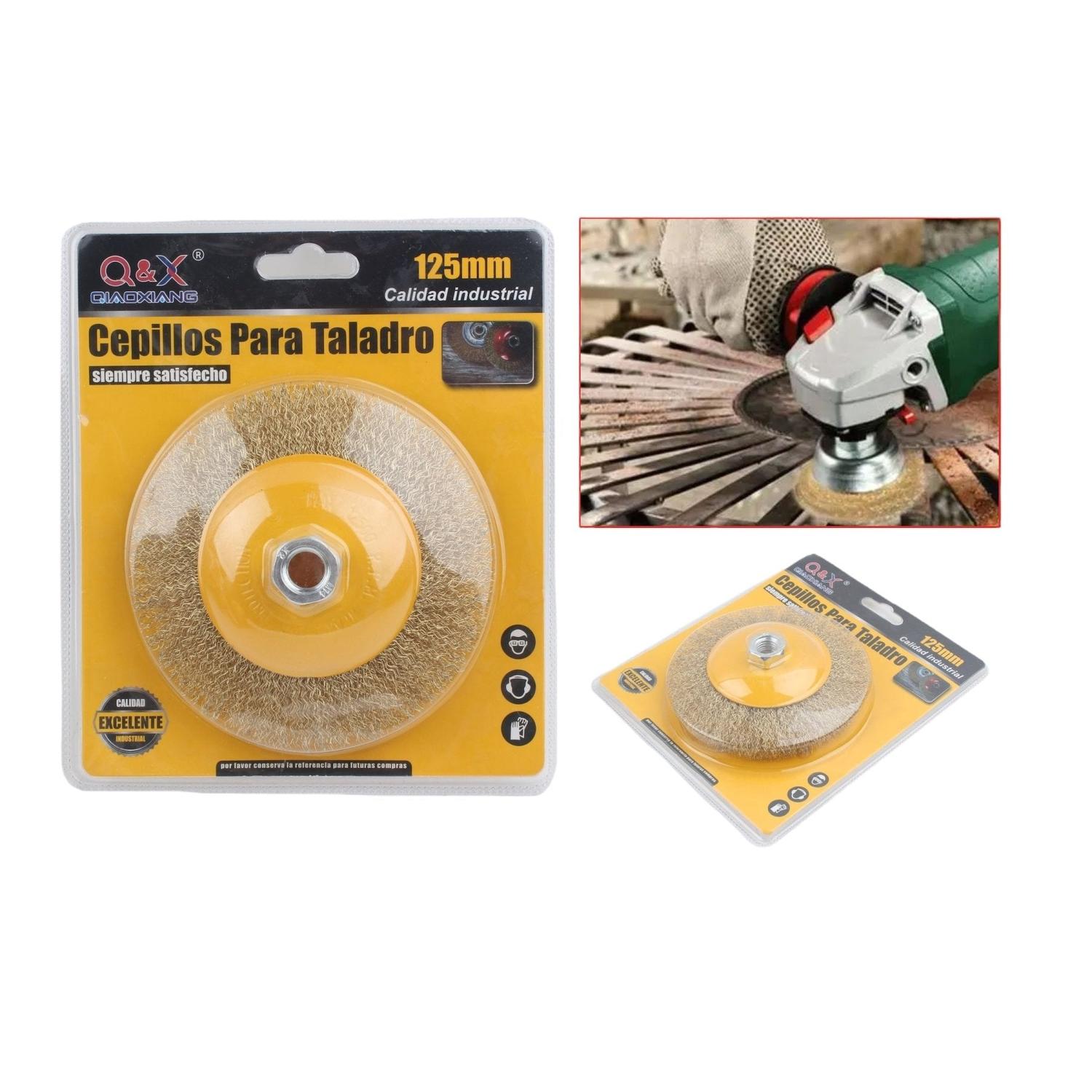 1 Cepillo De Disco De Alambre De Acero Chapado En Cobre De 125 Mm.