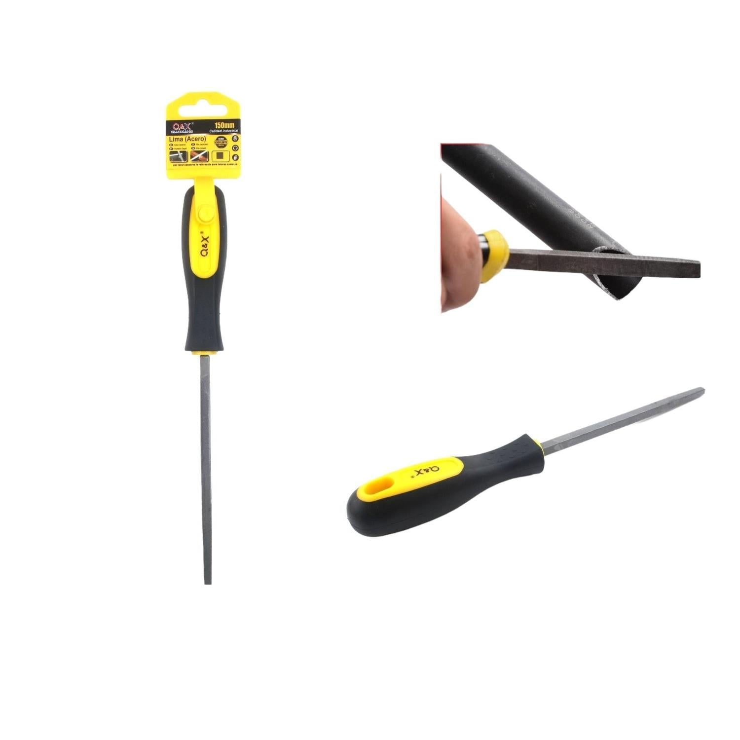 Lima Cuadrada De Acero Con Mango De Doble Color De 6 Pulgadas