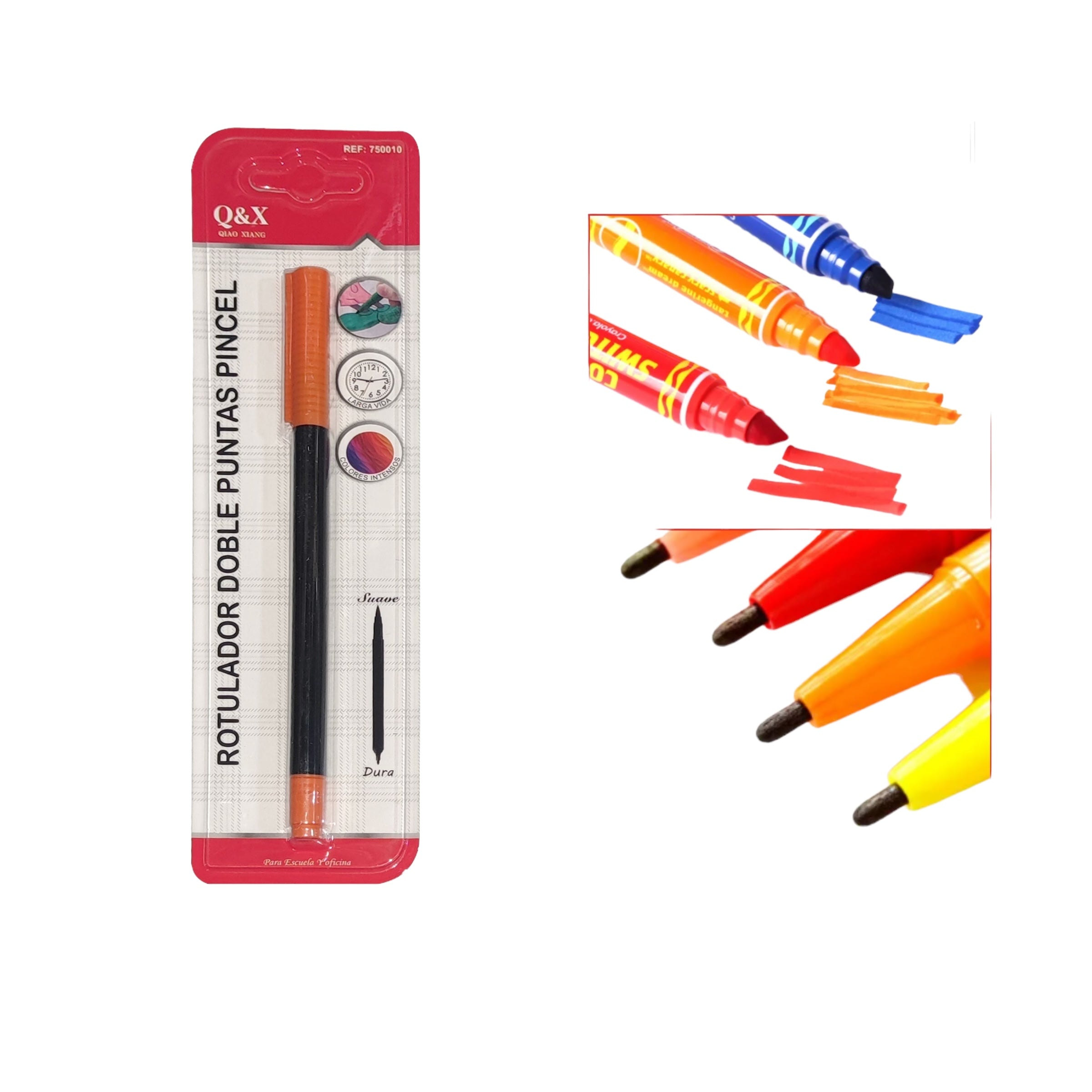 Marcador acuarelable doble punta naranja
