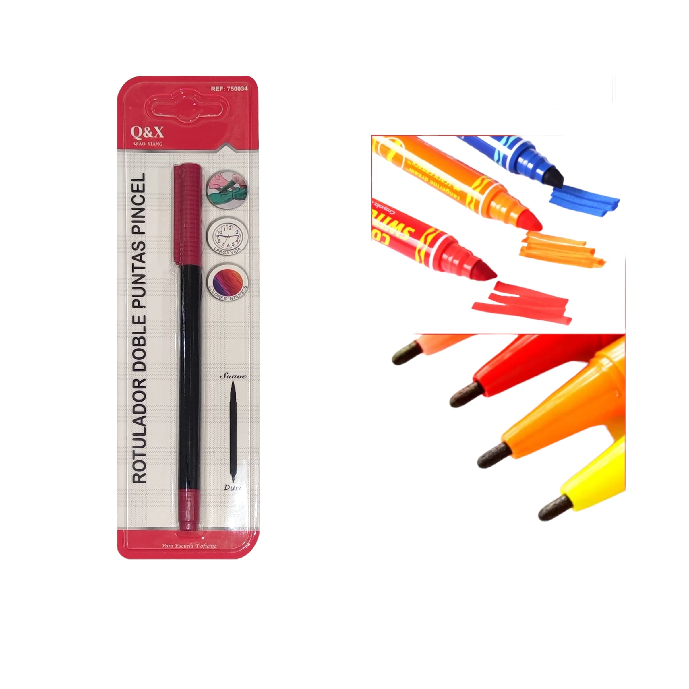 Marcador acuarelable doble punta magenta