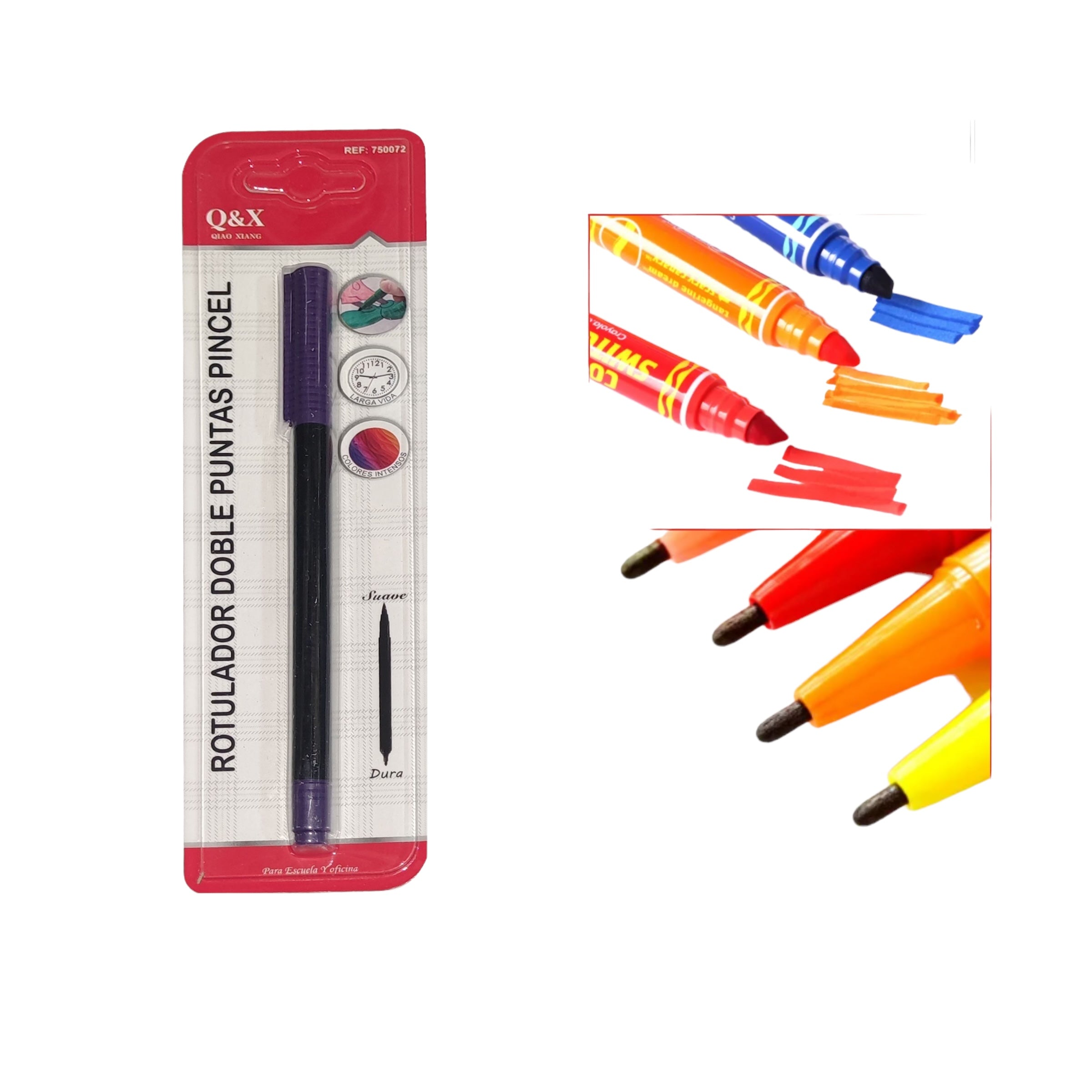 Rotulador Doble Punta Pincel Qiaoxiang – Color Morado