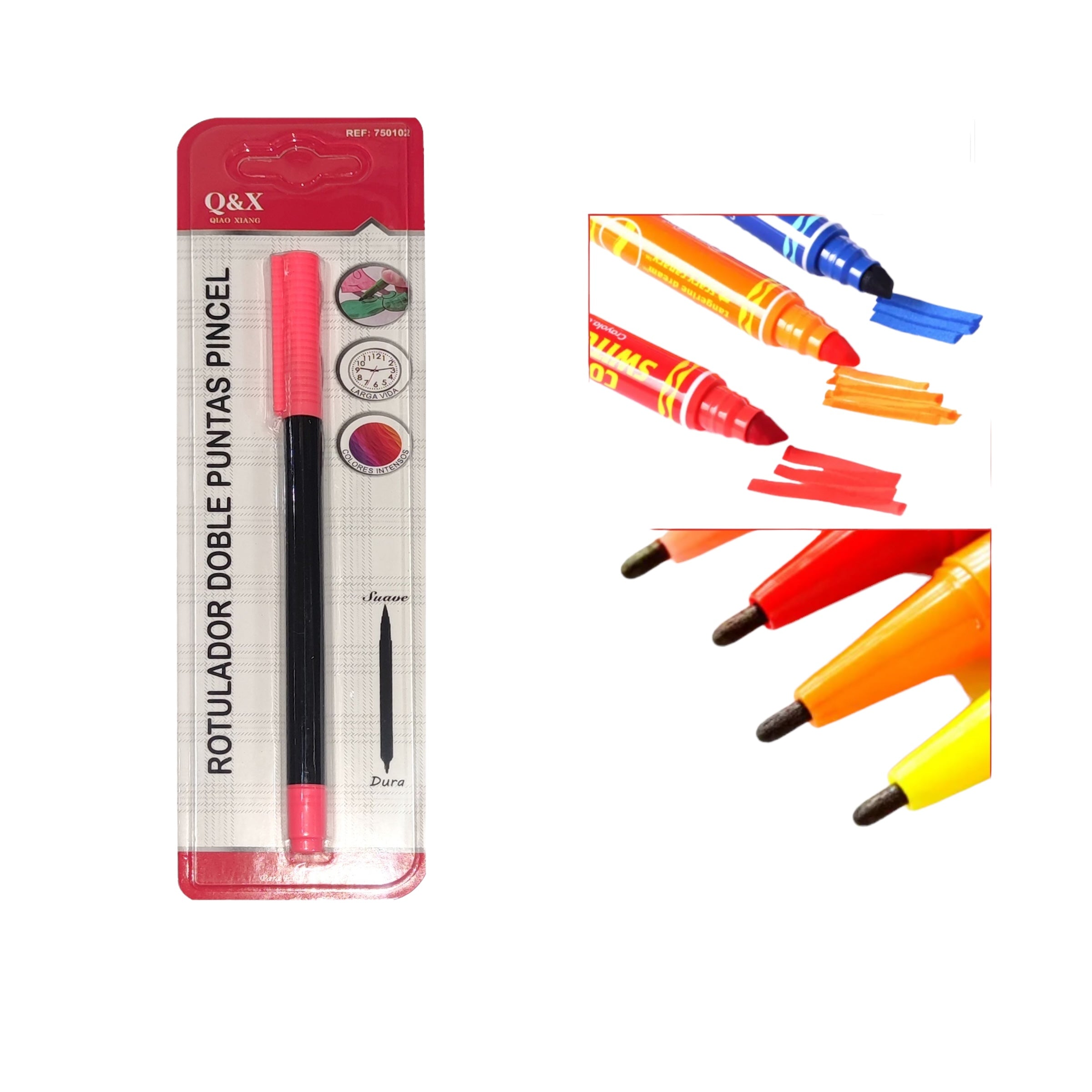 Rotulador Doble Punta Pincel Qiaoxiang – (Fucsia Claro)