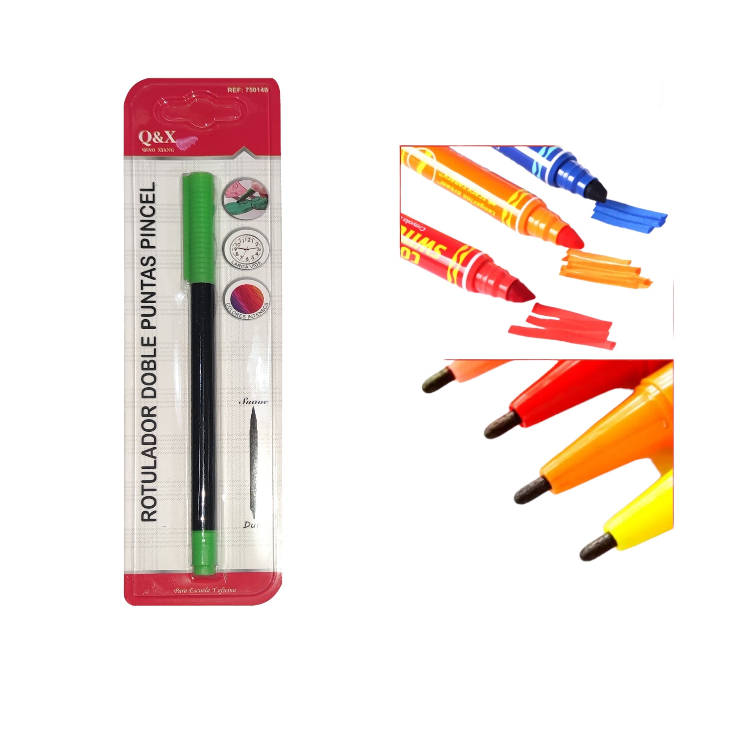 Rotulador Doble Punta Q&X - Verde Hoja