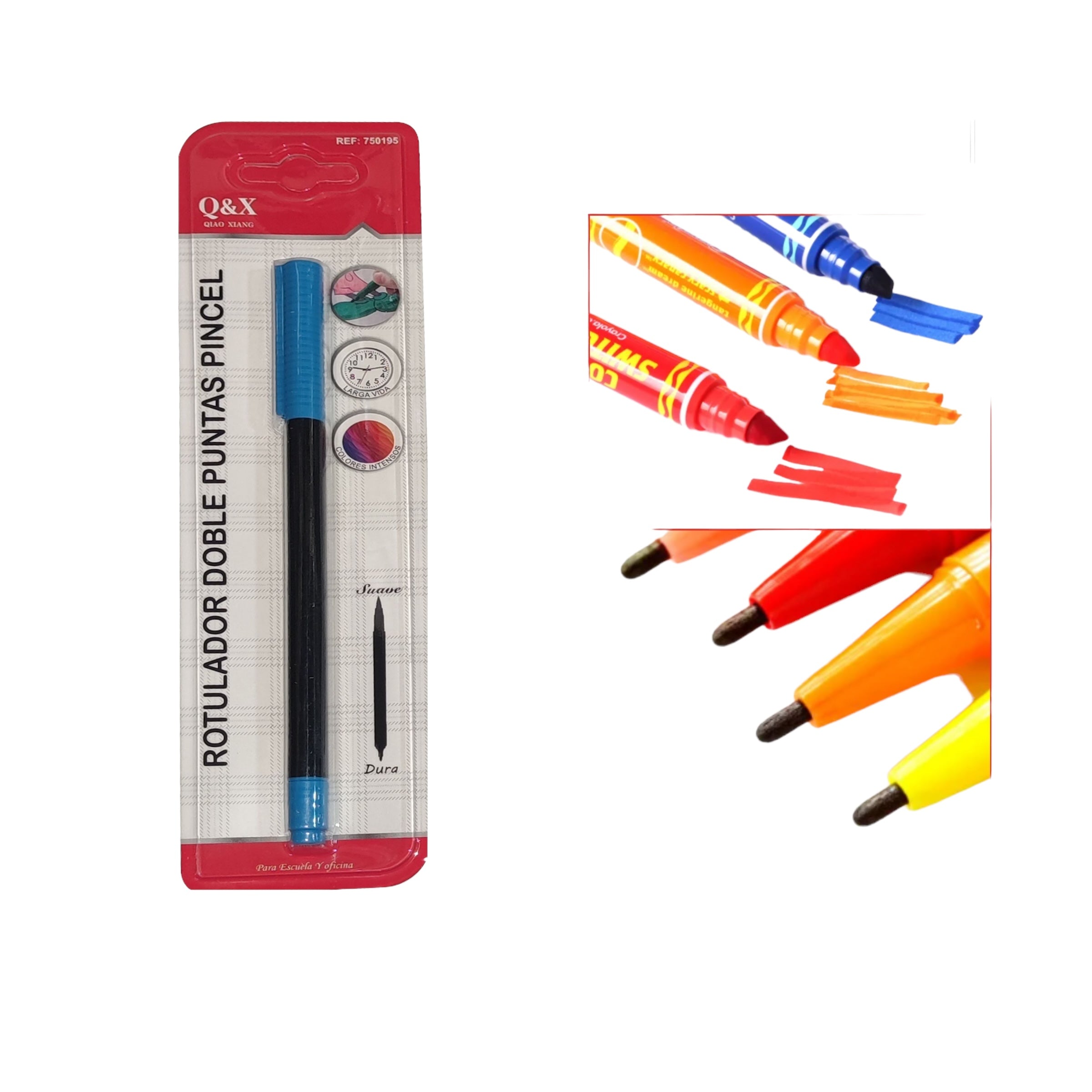 Rotulador Doble Punta Q&X - Azul Claro