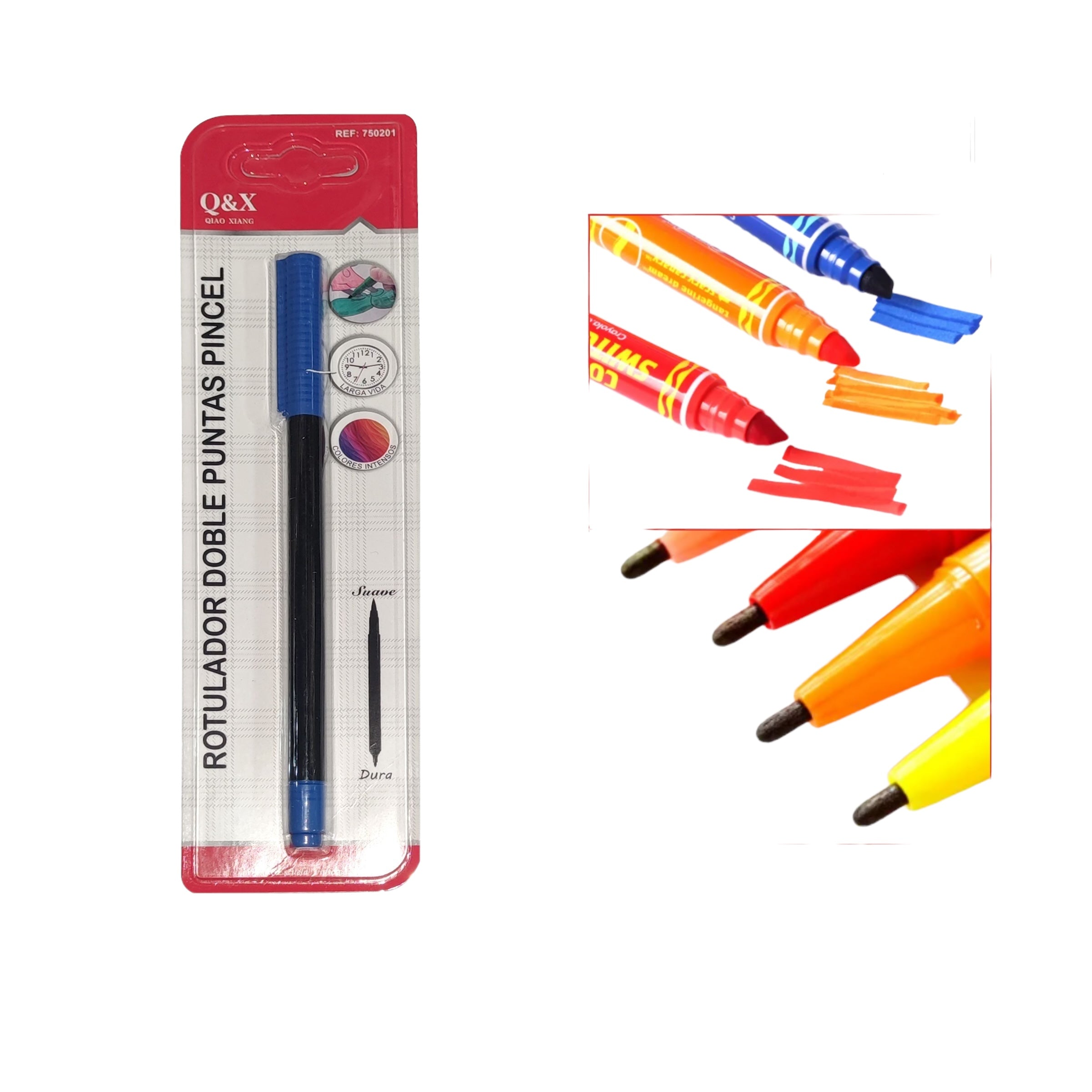 Rotulador Doble Punta Q&X - Azul Pavo Real