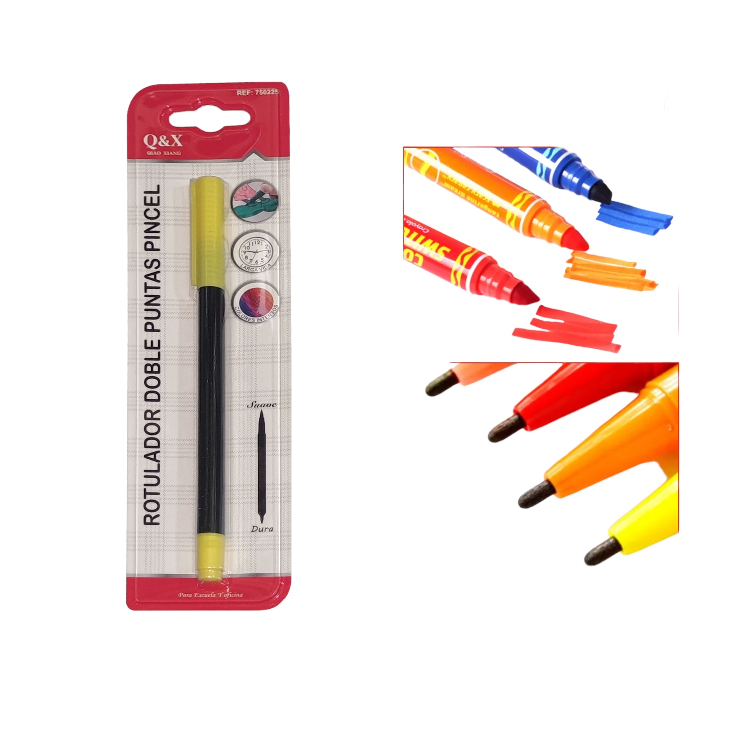 Rotulador Doble Punta Q&X - Amarillo Limón