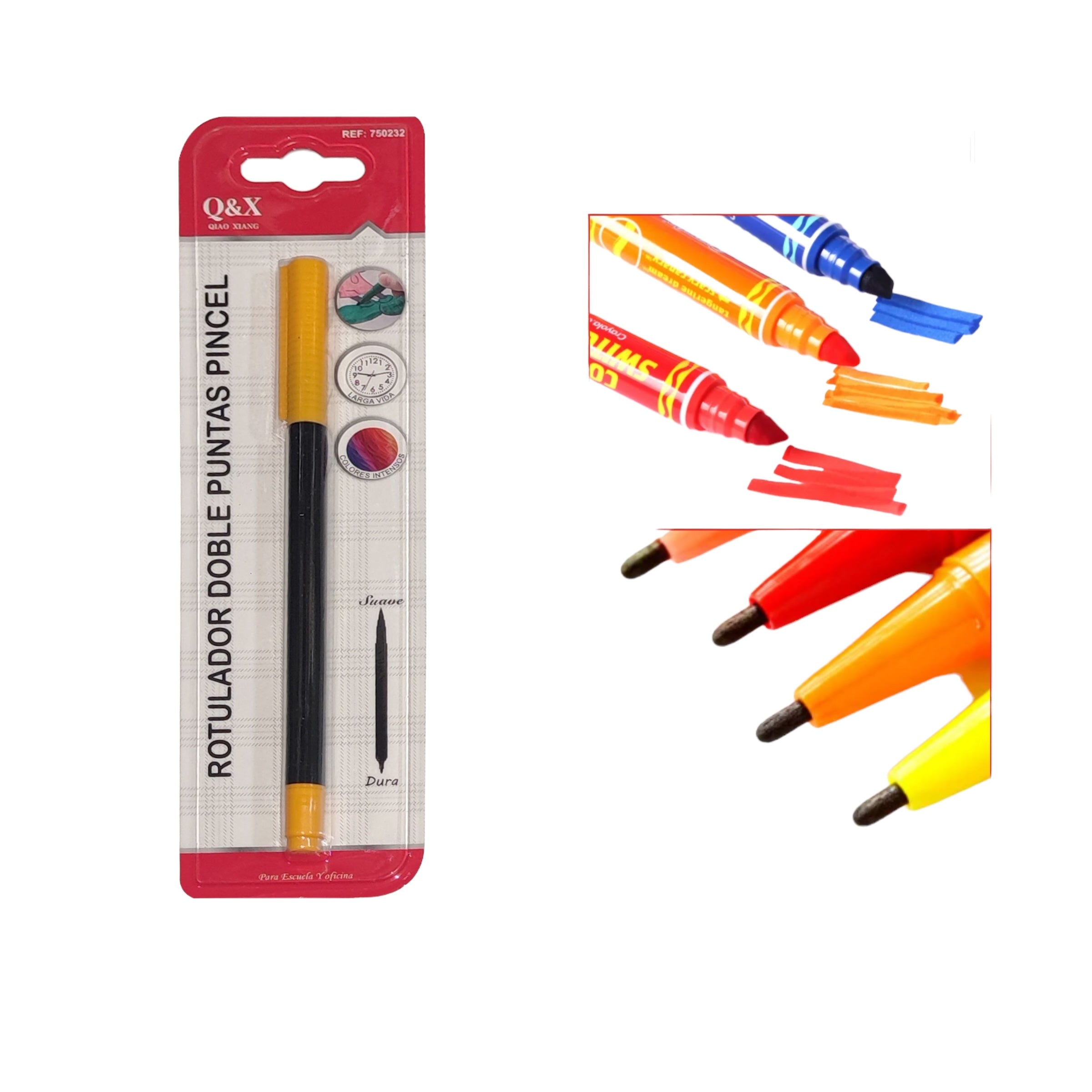 Rotulador Doble Punta Q&X - Amarillo Mostaza