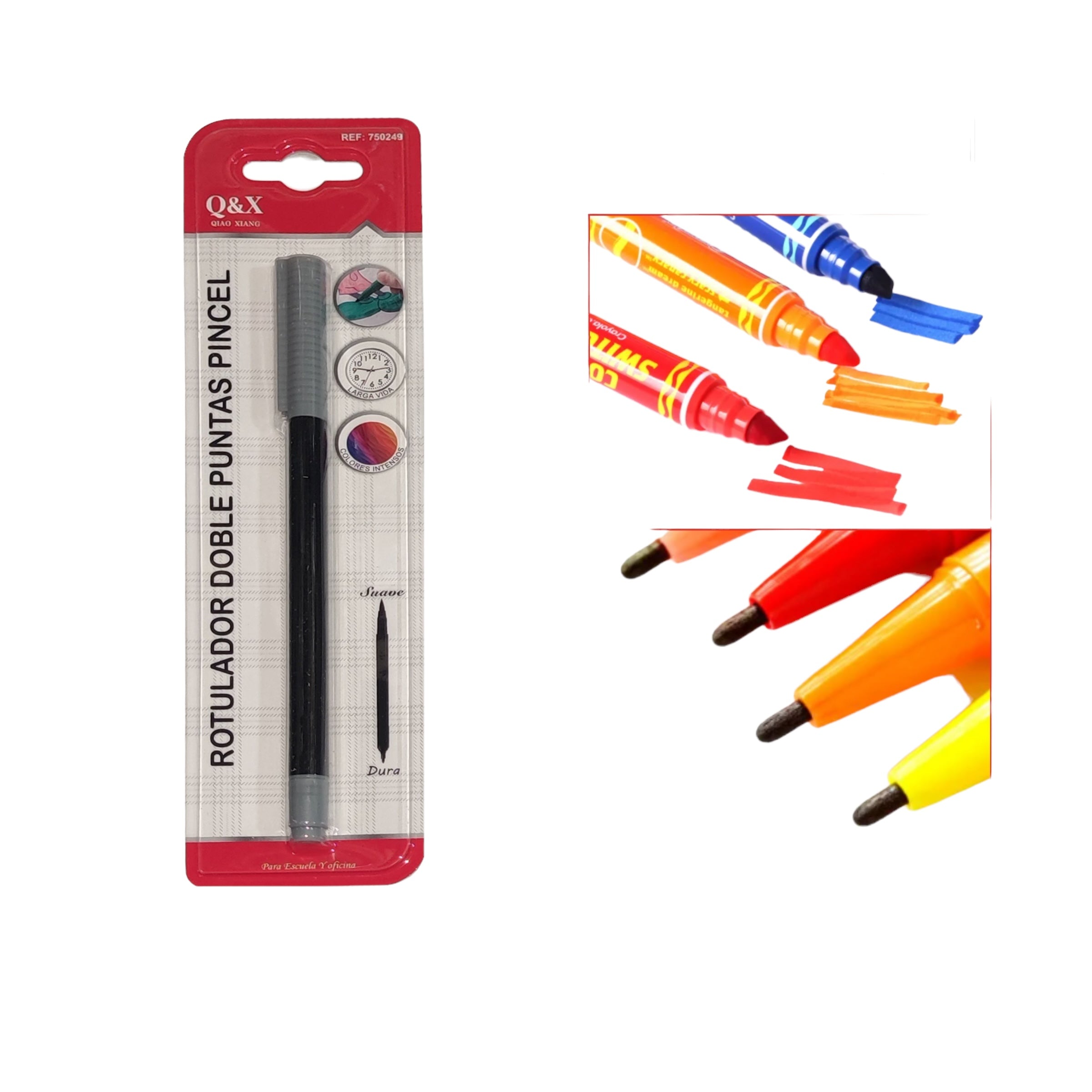 Rotulador Doble Punta Q&X - Gris