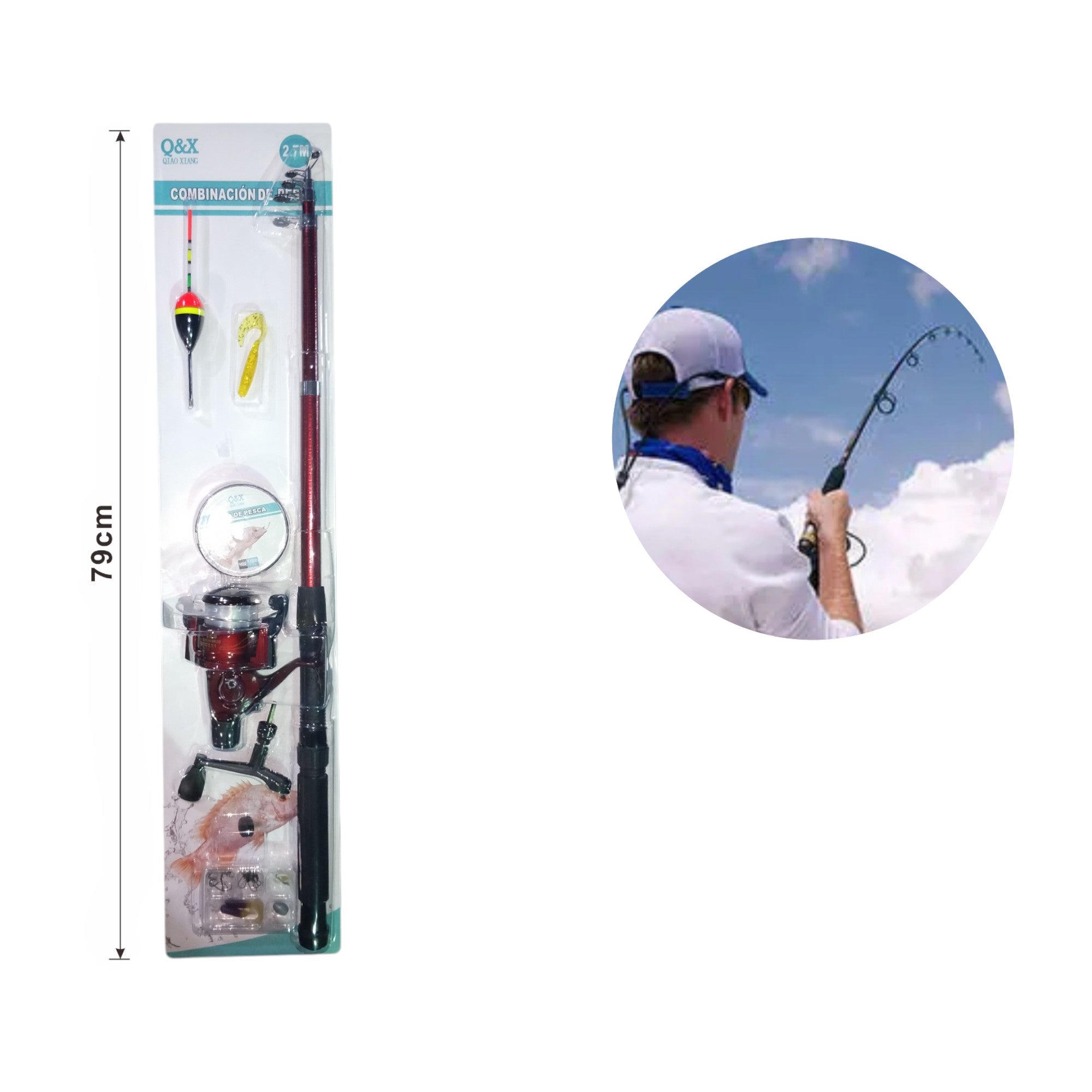 Set de Pesca Completo Q&X – Caña de 2.7 metros