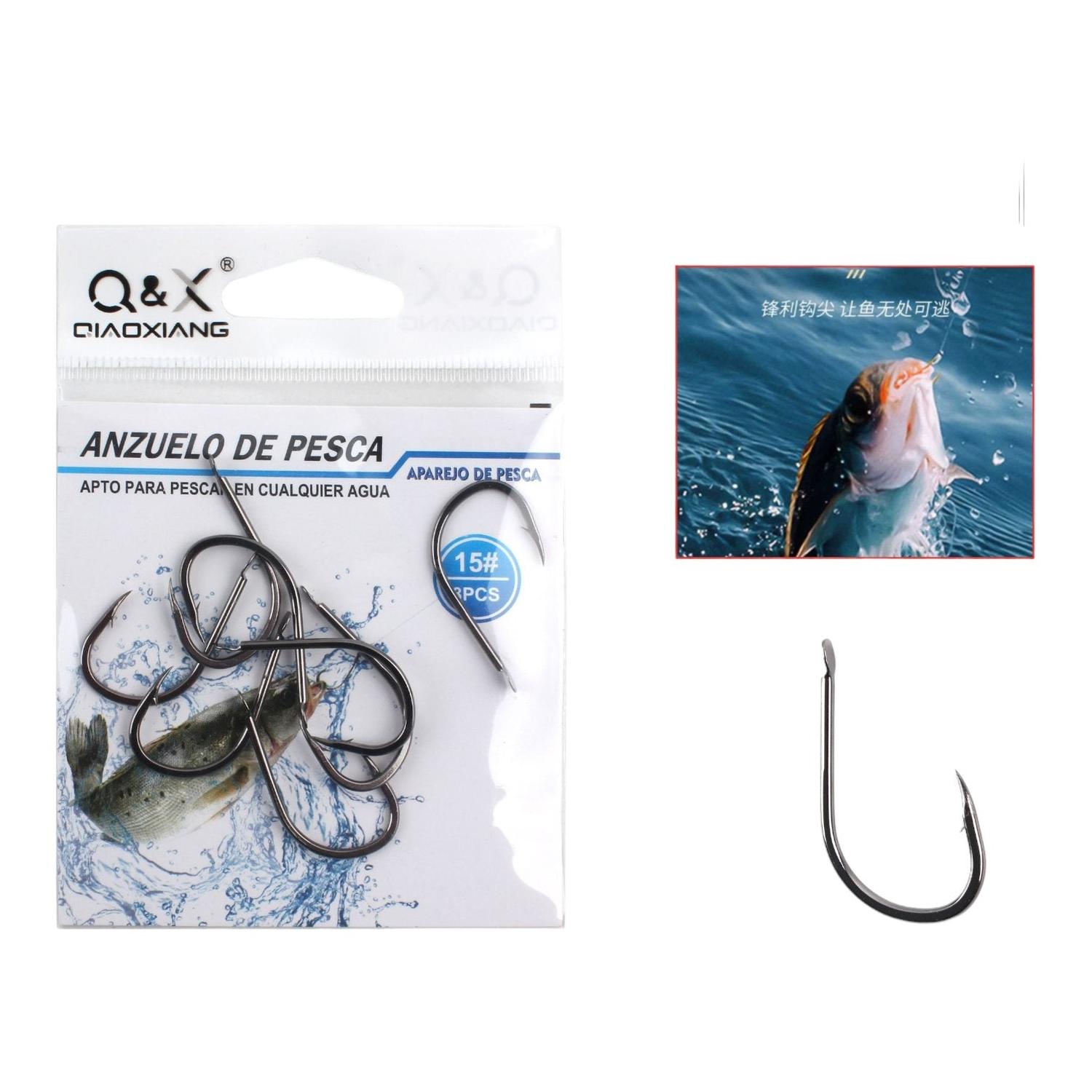 Anzuelo De Pesca Universal Iseni Aplanado 15# 8Pc (N¨ªquel Negro)