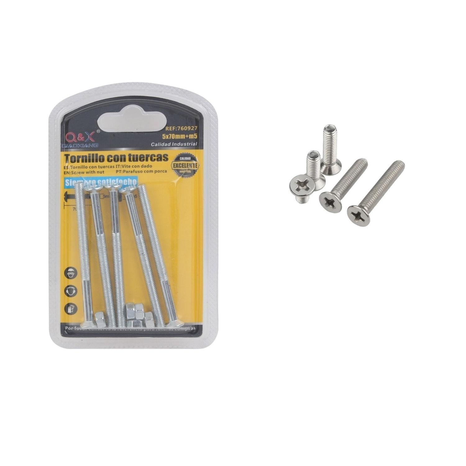 Perno Cruzado Con Tuerca 5*70+M5