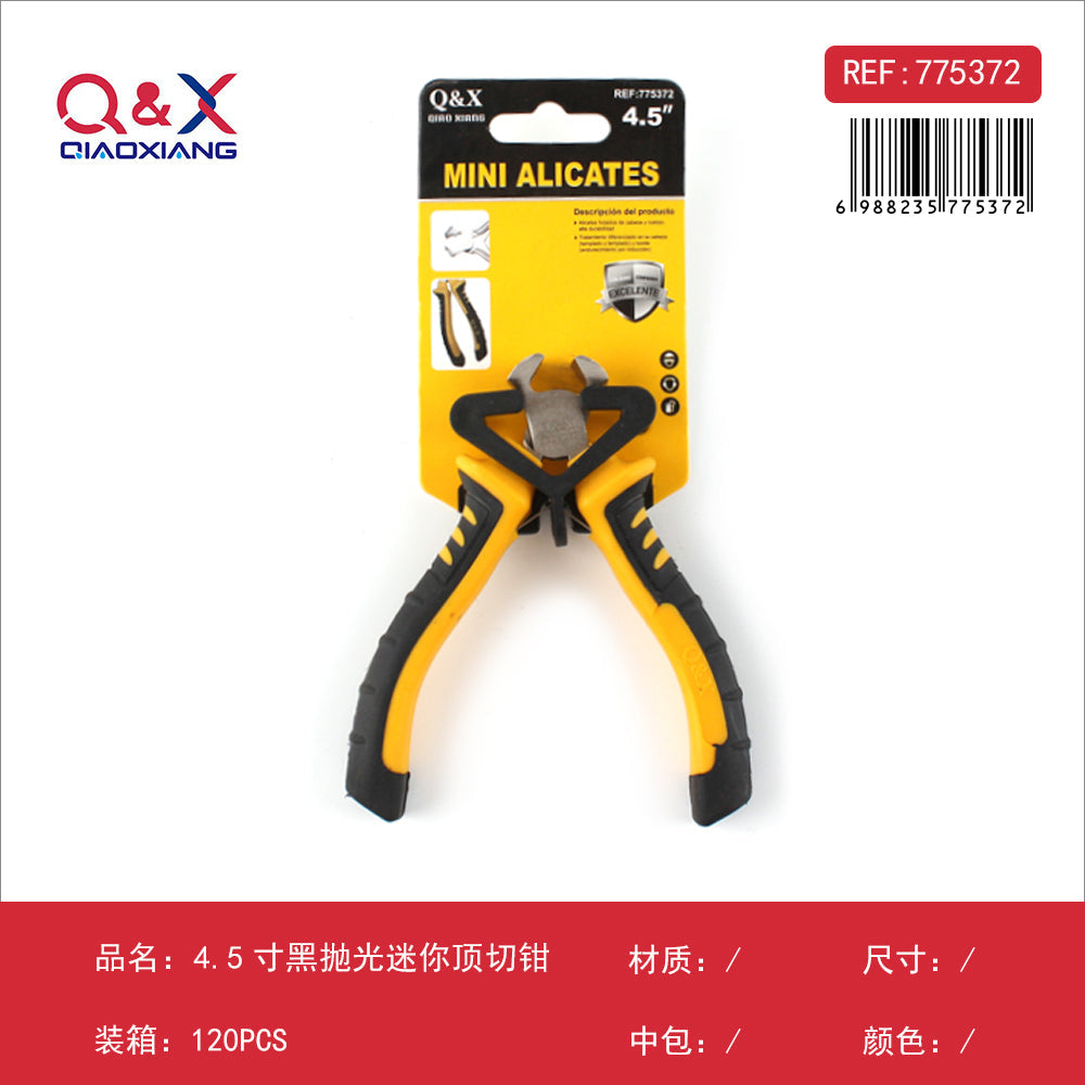 Mini alicate corte frontal negro 4.5Pulgada