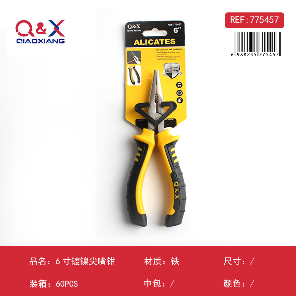 Alicate punta larga niquelado 6Pulgada