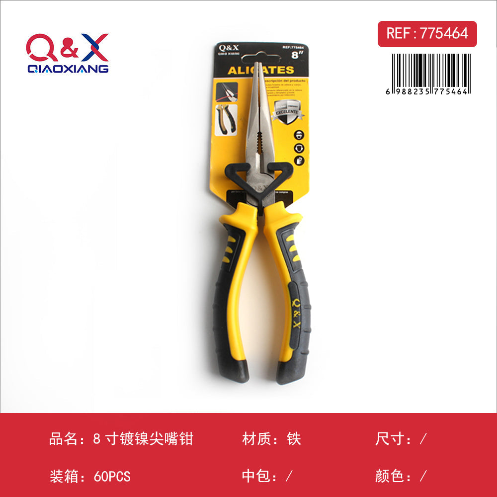 Alicate punta larga niquelado 8Pulgada