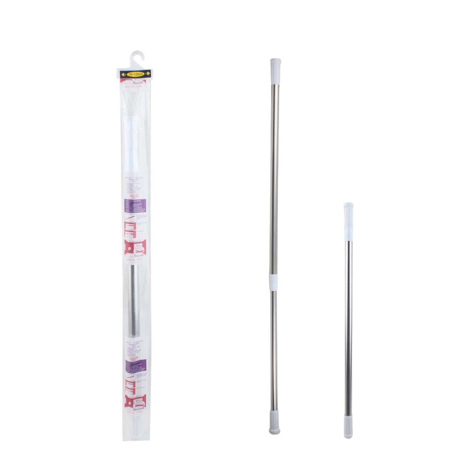 Barra de cortina de bano de acero inoxidable blanca 140-260 (bolsa OPP)