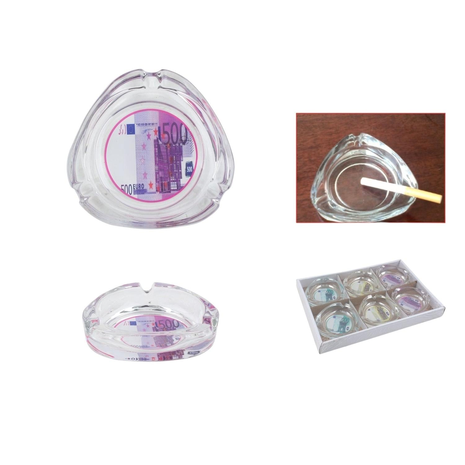 Cenicero Triangular G75 Euro Cristal 8,5Cm