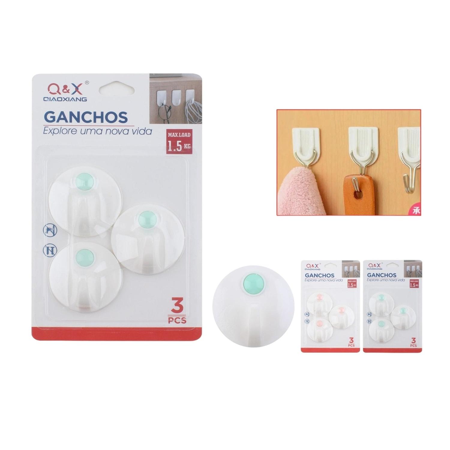 M-10973-N Gancho Adhesivo Plástico Redondo Punto X3