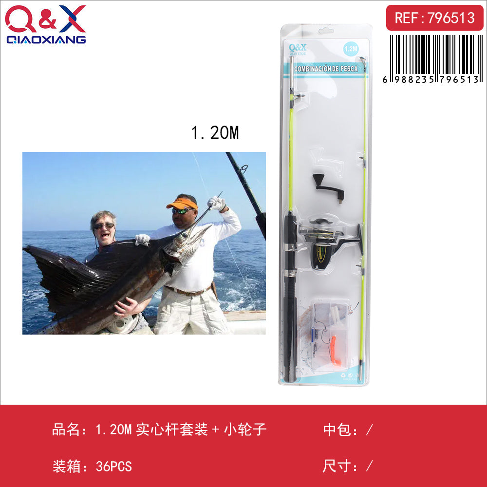 Kit caña maciza 1,20 m doble burbuja