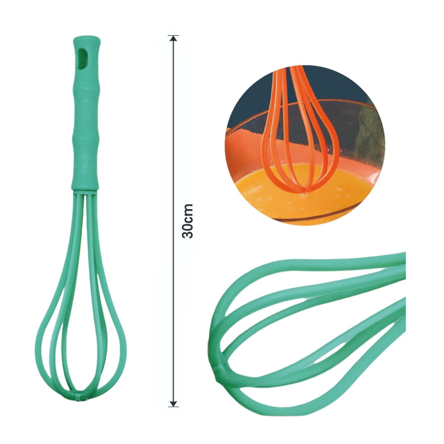 Batidor de huevos de mango de bambú de 12 pulgadas