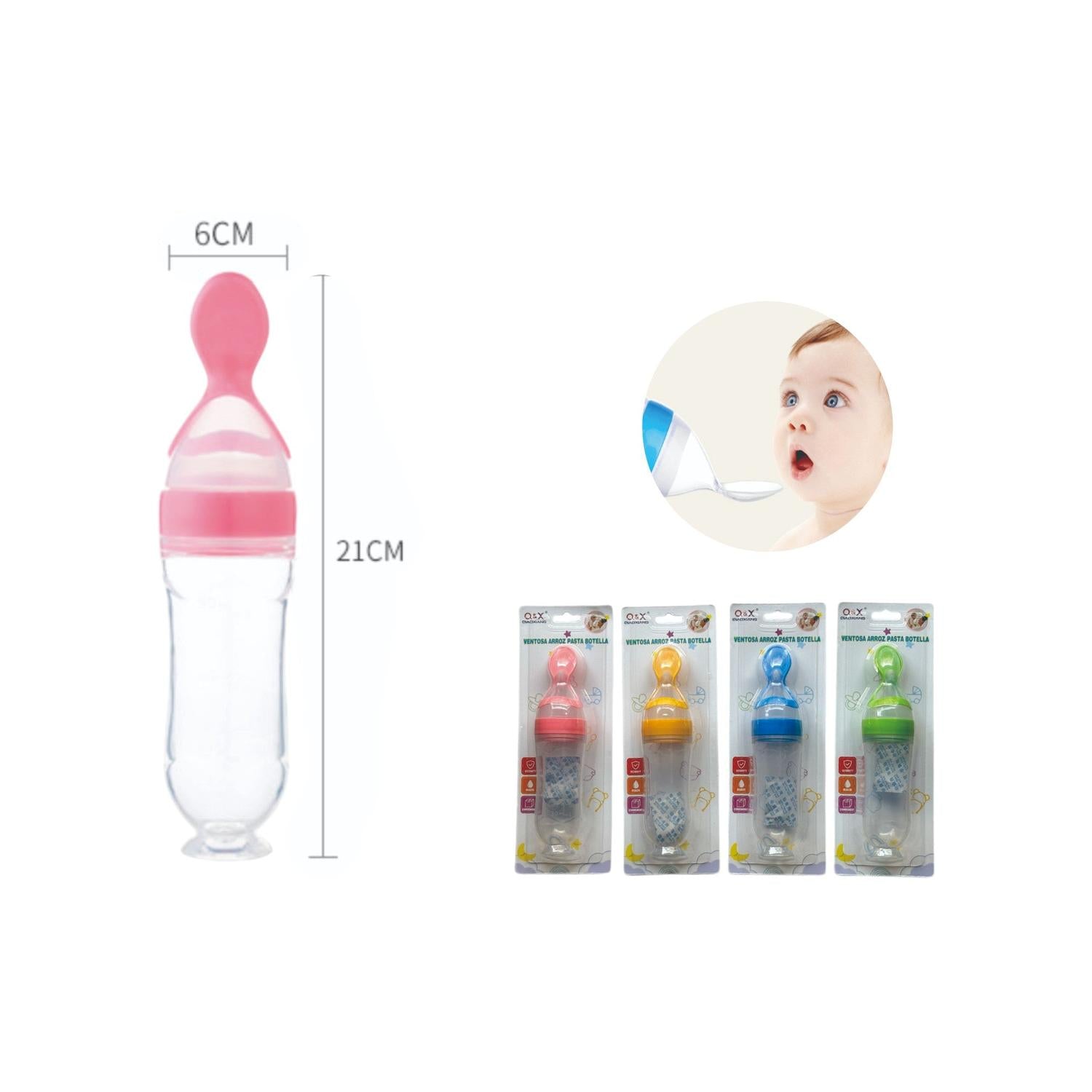 Biberón con ventosa para papilla