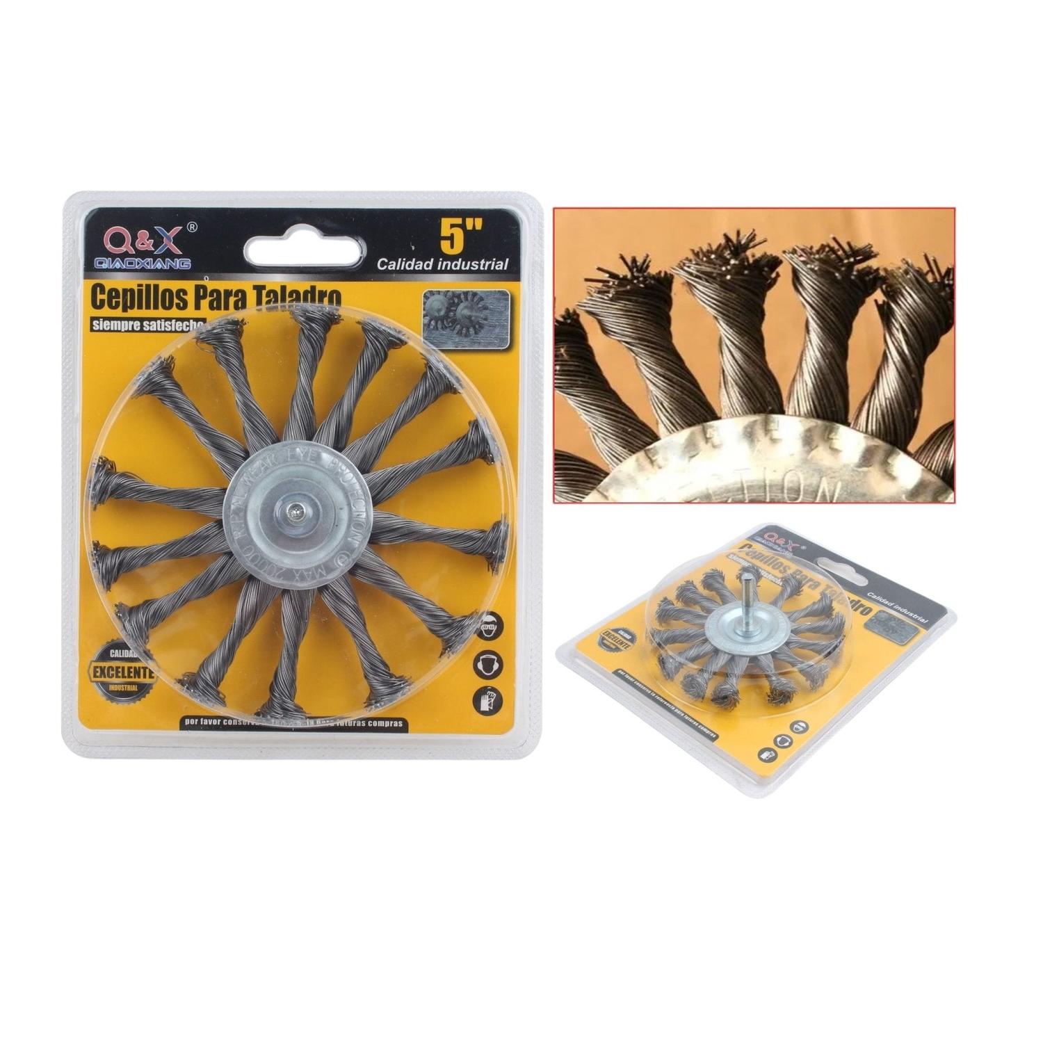 1Pcs/Cepillo De Rueda Torcida Con Varilla 125 5Pulgada