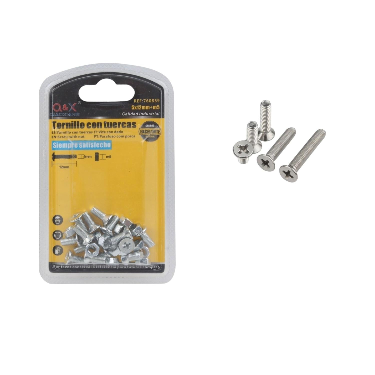 Perno Cruzado Con Tuerca 5*12+M5