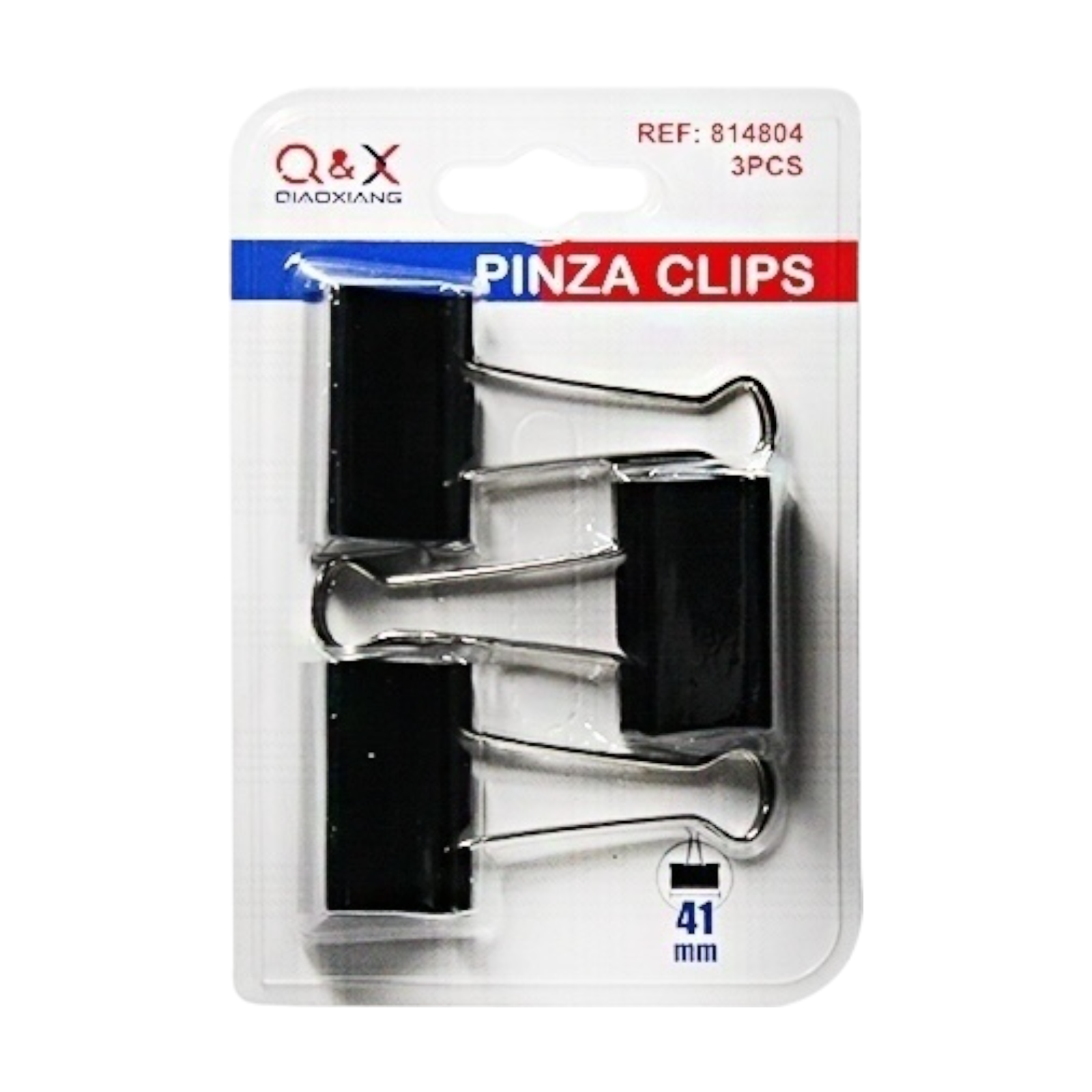Clip binder negro 41 mm pack 3