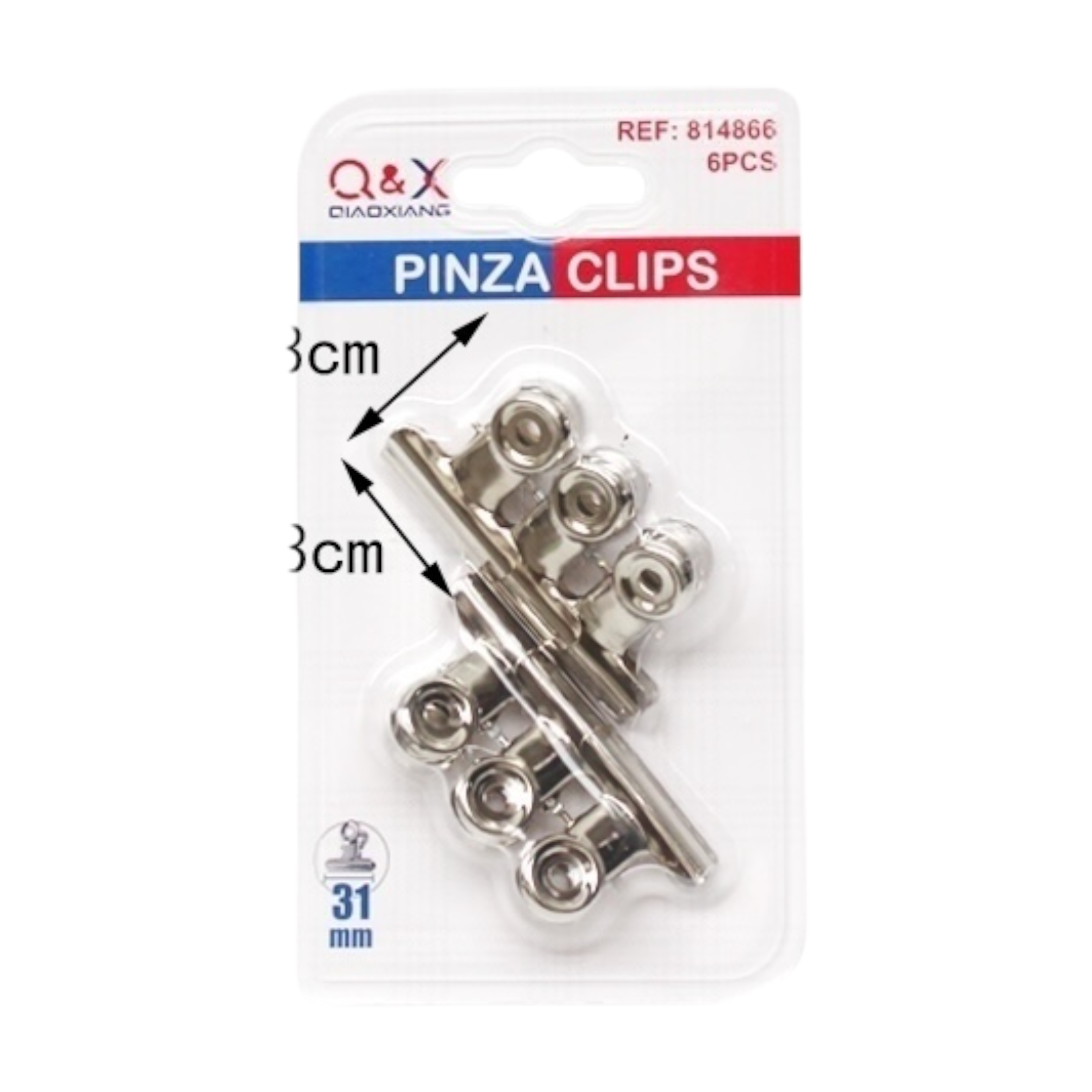 Clip sujetapapeles redondo 31 mm pack seis