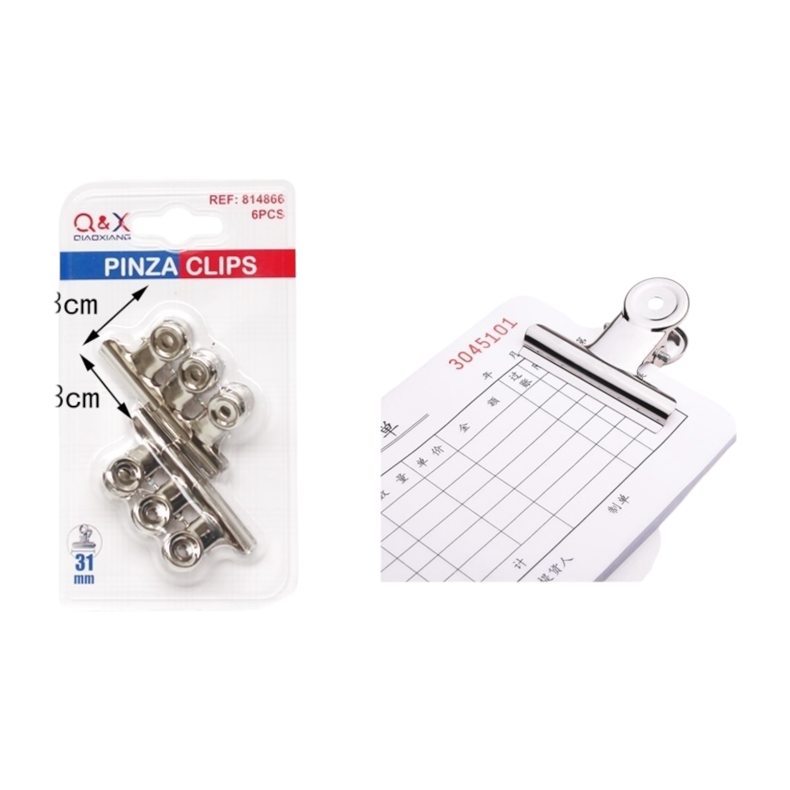 Clip sujetapapeles redondo 31 mm pack seis