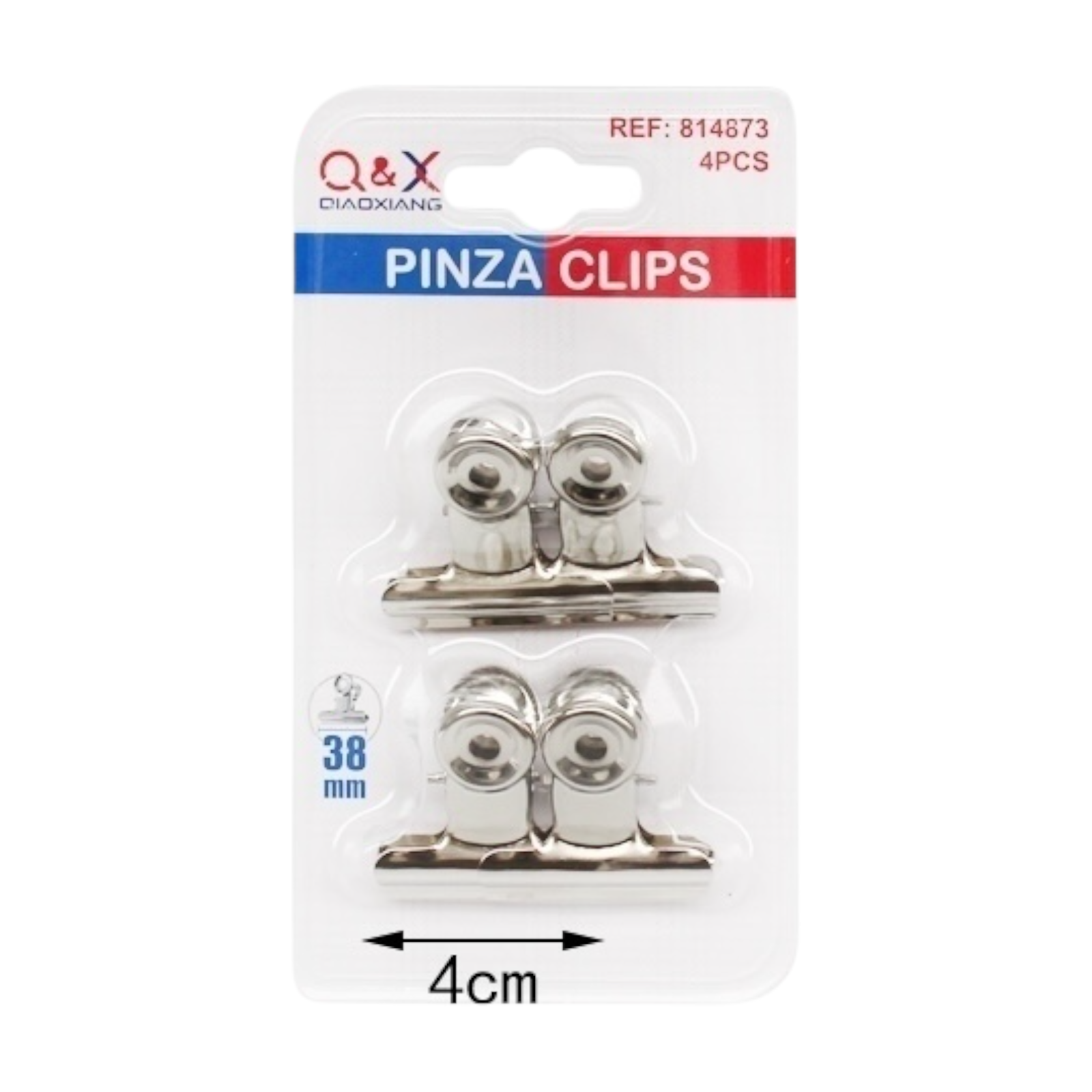 Clip sujetapapeles redondo 38 mm pack cuatro